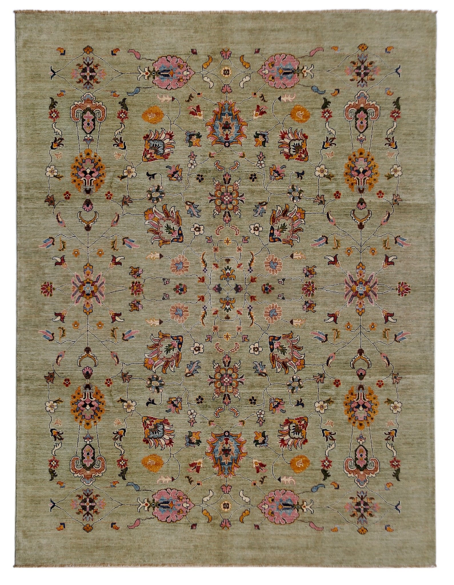 Handmade Traditional Afghan Chobi Rug | 301 x 250 cm | 9'11" x 8'3" - Najaf Rugs & Textile