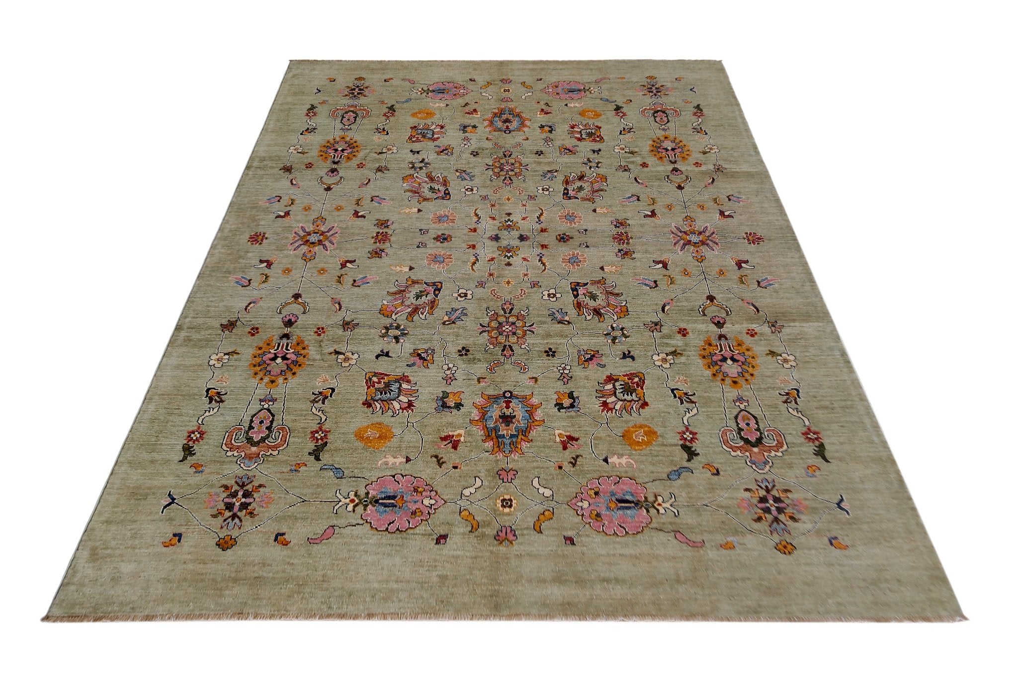 Handmade Traditional Afghan Chobi Rug | 301 x 250 cm | 9'11" x 8'3" - Najaf Rugs & Textile