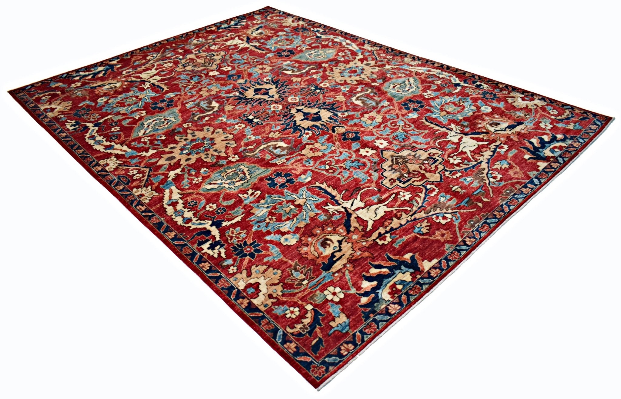 Handmade Traditional Afghan Chobi Rug | 356 x 275 cm | 11'8" x 8' - Najaf Rugs & Textile