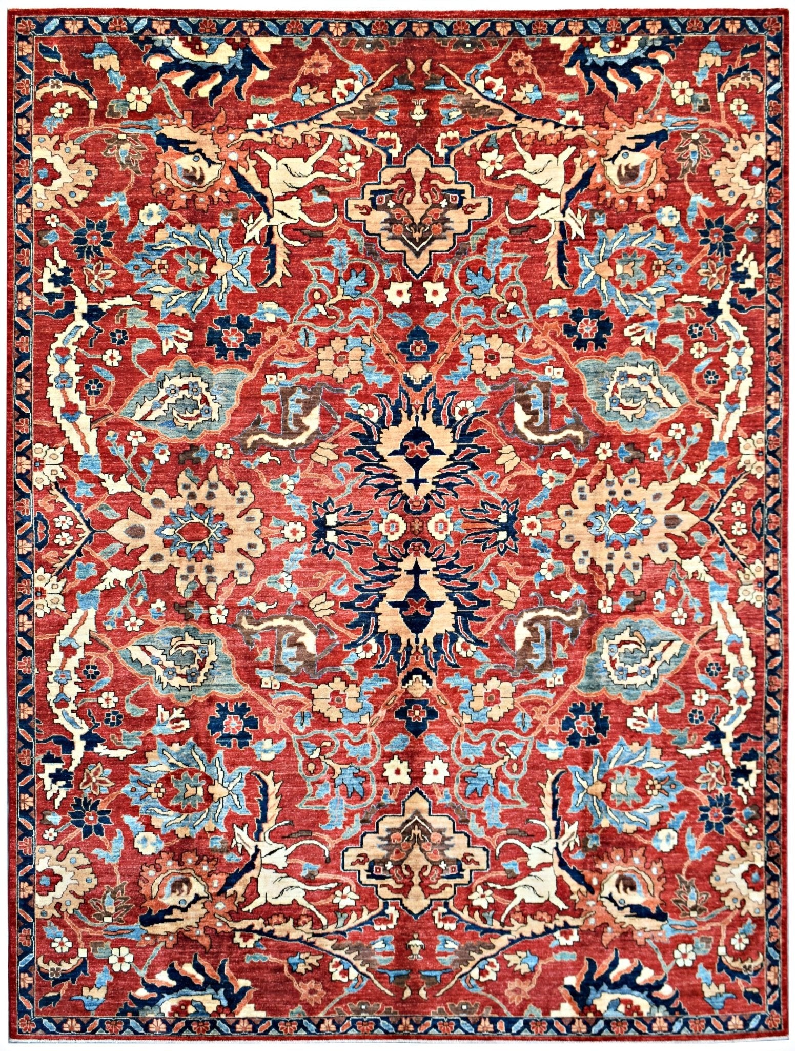Handmade Traditional Afghan Chobi Rug | 356 x 275 cm | 11'8" x 8' - Najaf Rugs & Textile