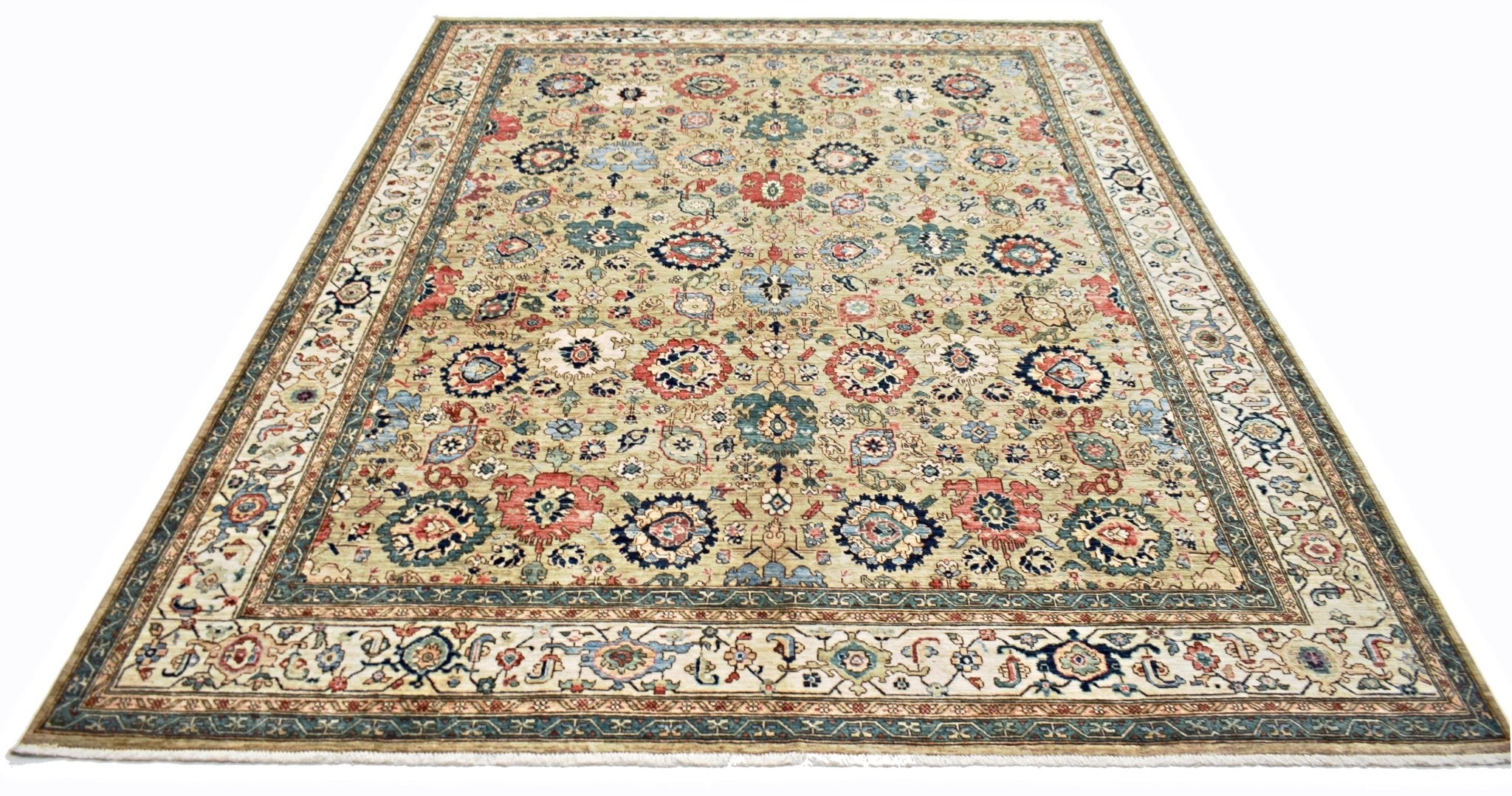 Handmade Traditional Afghan Chobi Rug | 358 x 275 cm | 11'9" x 9' - Najaf Rugs & Textile