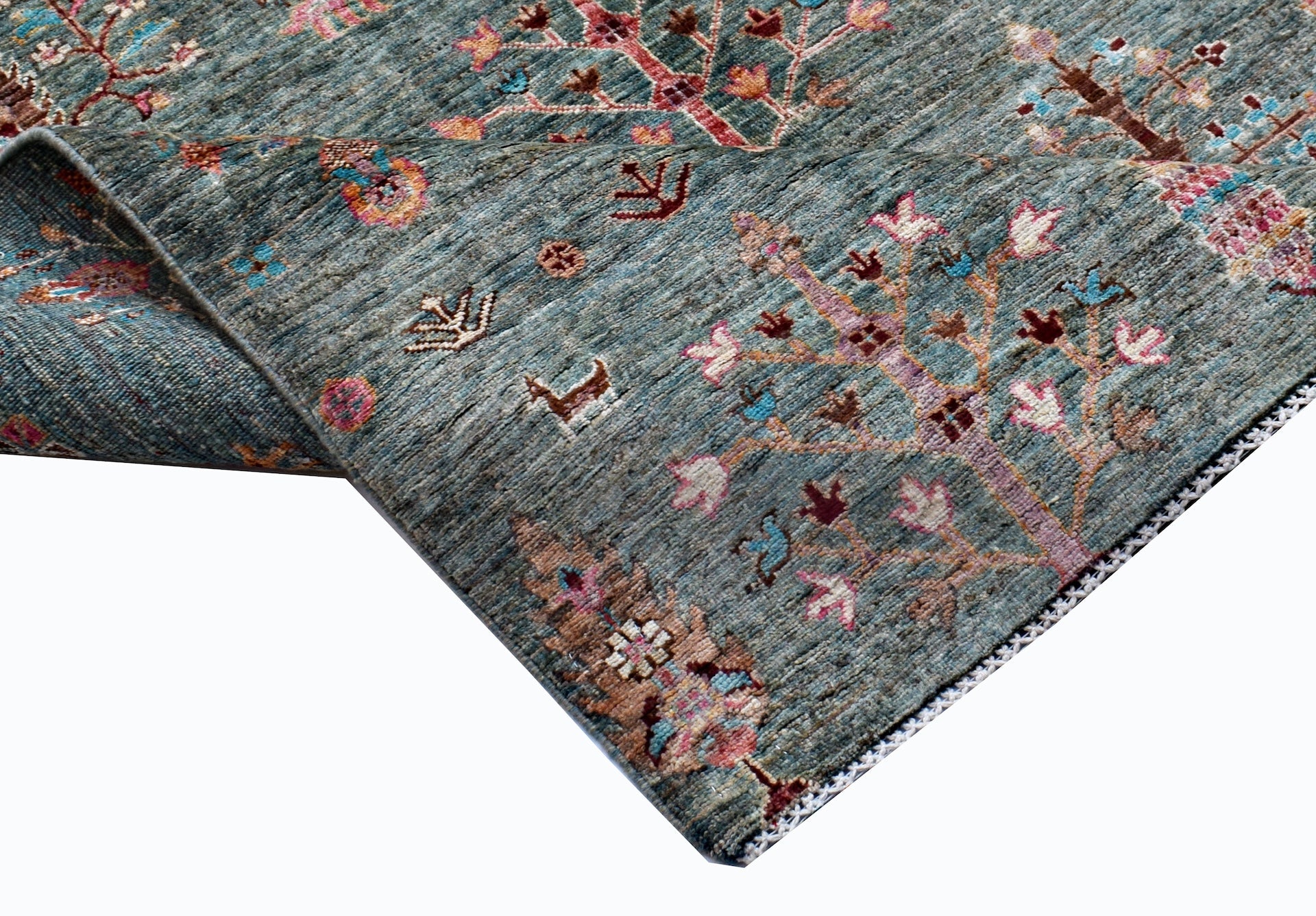 Handmade Traditional Afghan Tree of Life Rug | 207 x 152 cm | 6'10" x 5' - Najaf Rugs & Textile