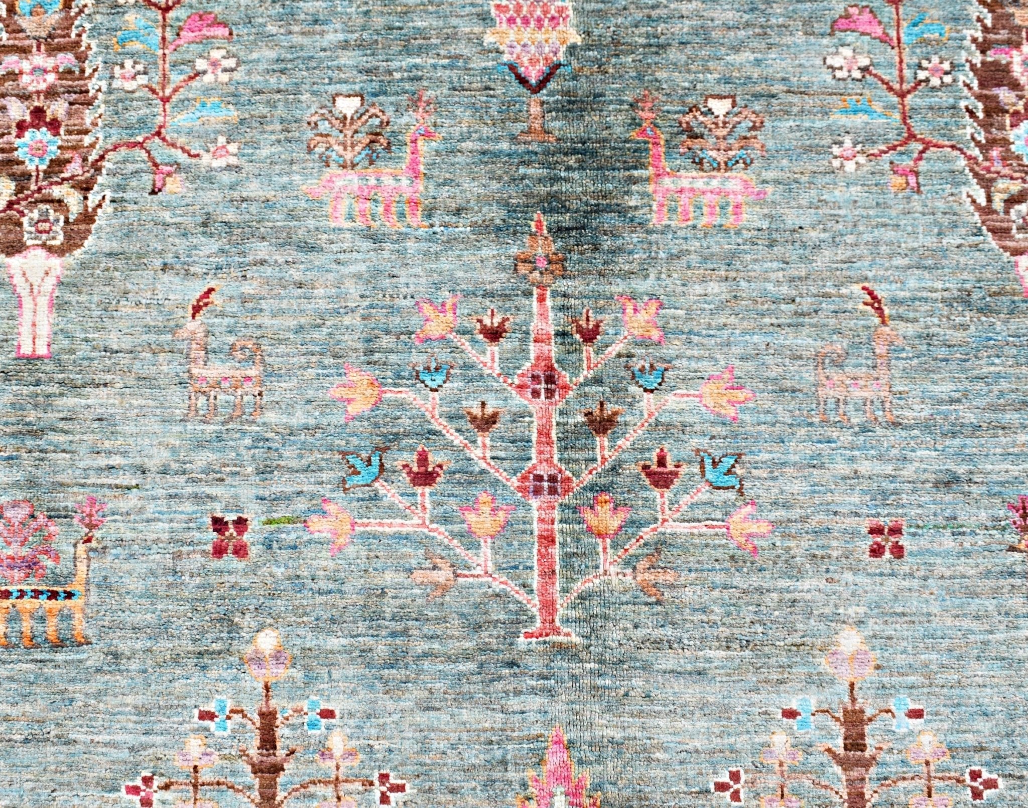 Handmade Traditional Afghan Tree of Life Rug | 207 x 152 cm | 6'10" x 5' - Najaf Rugs & Textile