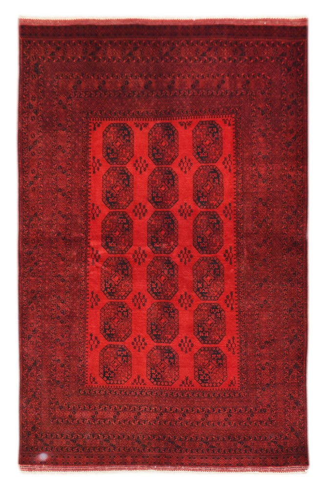 Handmade Traditional Afghan Turkmen's Elephant's Foot Rug | 294 x 199 cm | 9'8" x 6'7" - Najaf Rugs & Textile