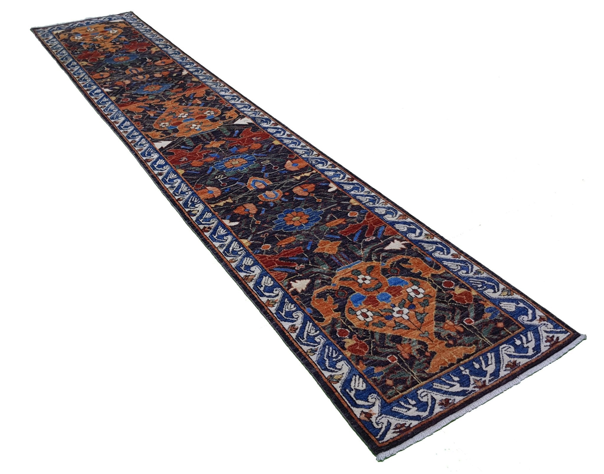 Handmade Traditional Chobi Hallway Runner | 355 x 70 cm | 11'6" x 2'2" - Najaf Rugs & Textile