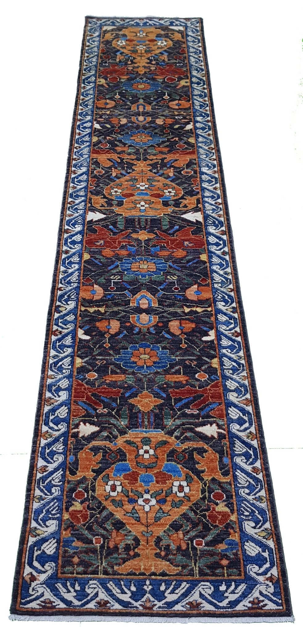 Handmade Traditional Chobi Hallway Runner | 355 x 70 cm | 11'6" x 2'2" - Najaf Rugs & Textile