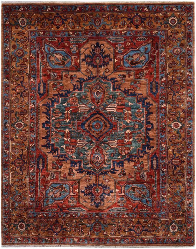 Handmade Traditional Hariz Rug | 304 x 248 cm | 9'9" x 8'13" - Najaf Rugs & Textile