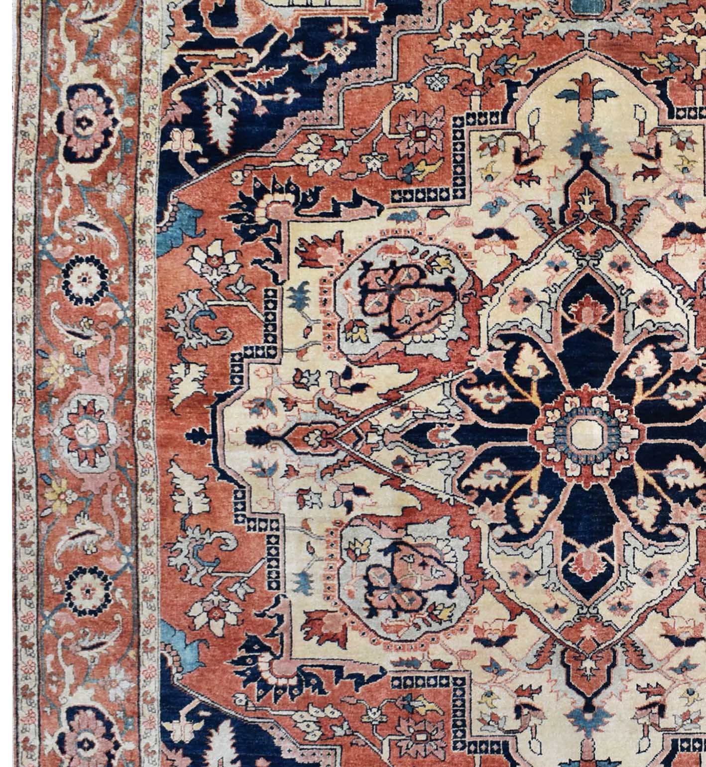 Handmade Traditional Heriz Rug | 301 x 247 cm | 9'8" x 8'10" - Najaf Rugs & Textile