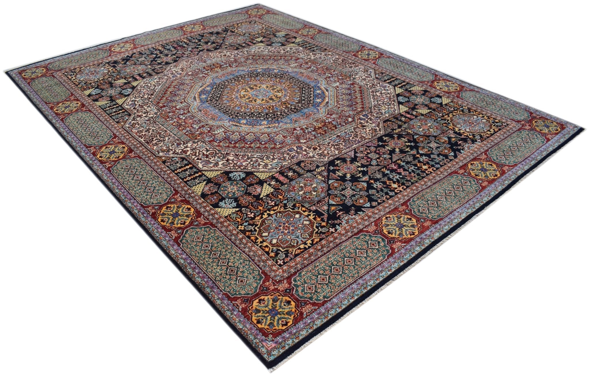 Handmade Traditional Mamluk Rug | 369 x 281 cm | 12'2" x 9'3" - Najaf Rugs & Textile