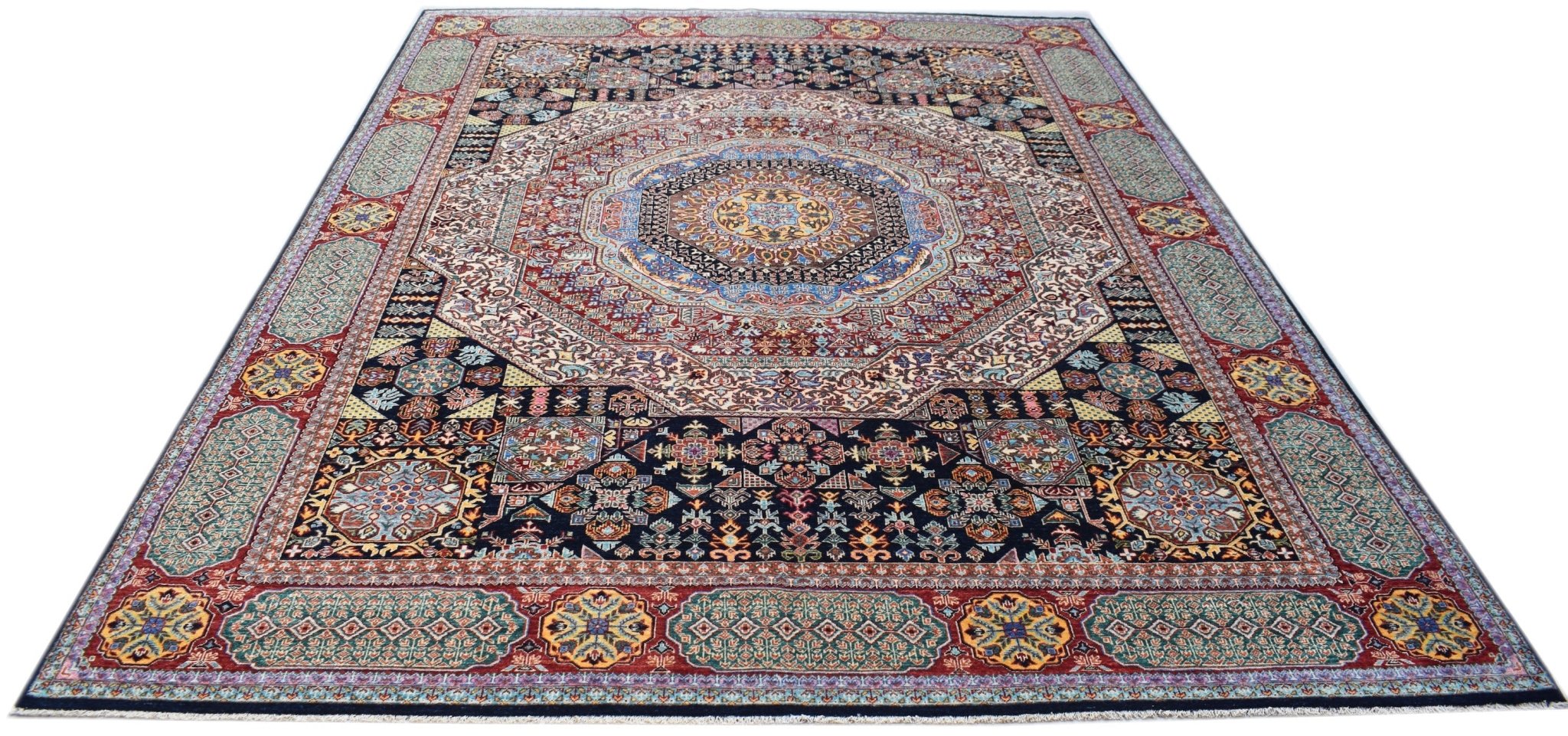 Handmade Traditional Mamluk Rug | 369 x 281 cm | 12'2" x 9'3" - Najaf Rugs & Textile
