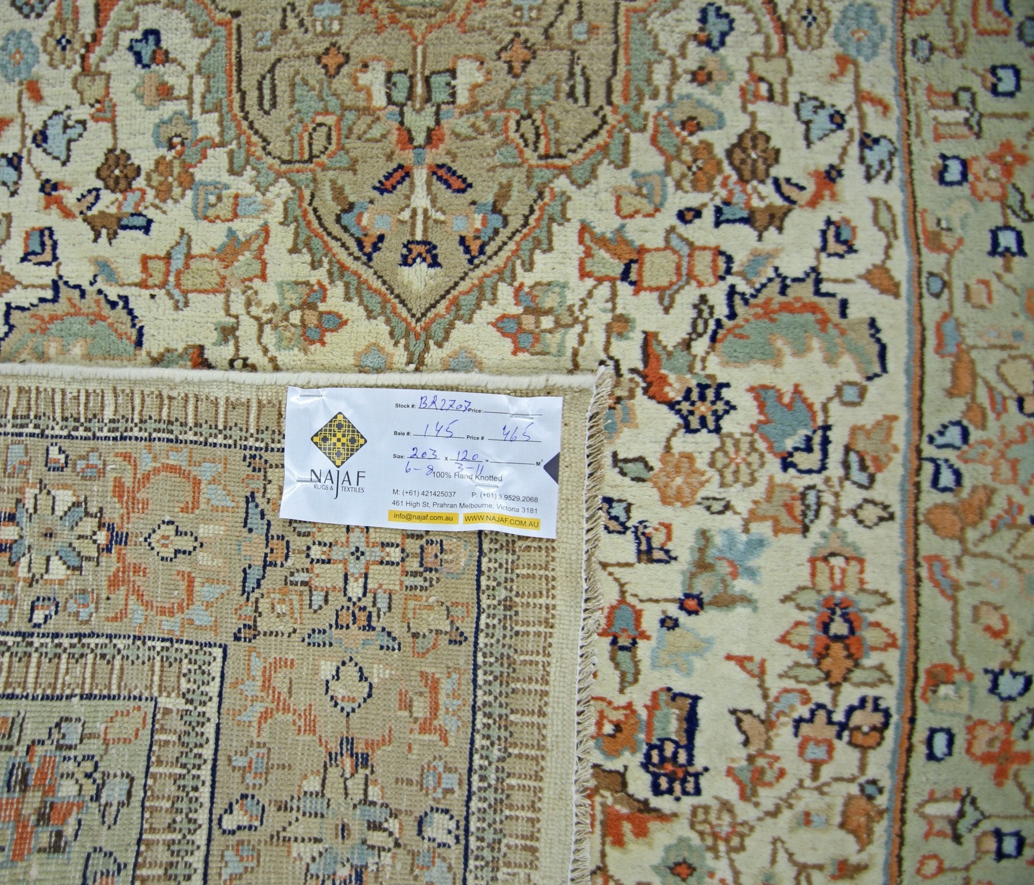 Handmade Traditional Pakistani Rug | 203 x 120 cm | 6'8" x 3'11" - Najaf Rugs & Textile