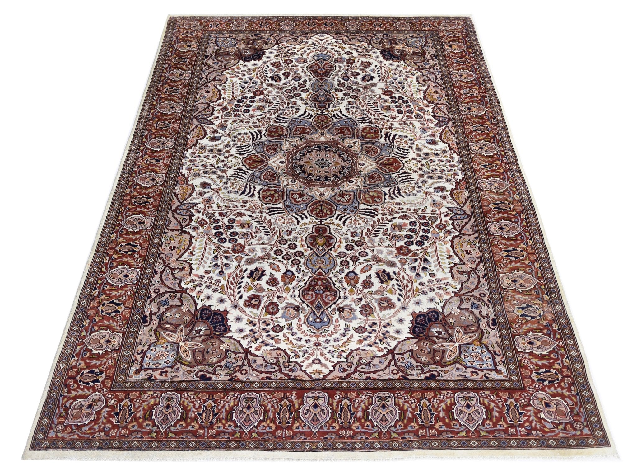 Handmade Traditional Pakistani Rug | 225 x 138 cm | 7'5" x 4'6" - Najaf Rugs & Textile