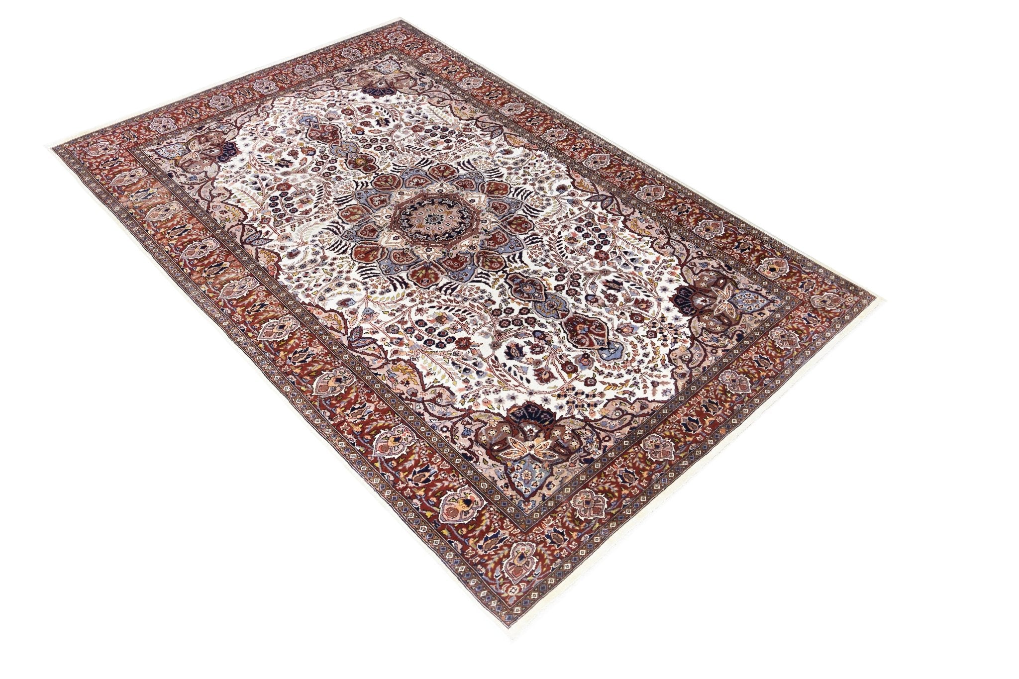 Handmade Traditional Pakistani Rug | 225 x 138 cm | 7'5" x 4'6" - Najaf Rugs & Textile