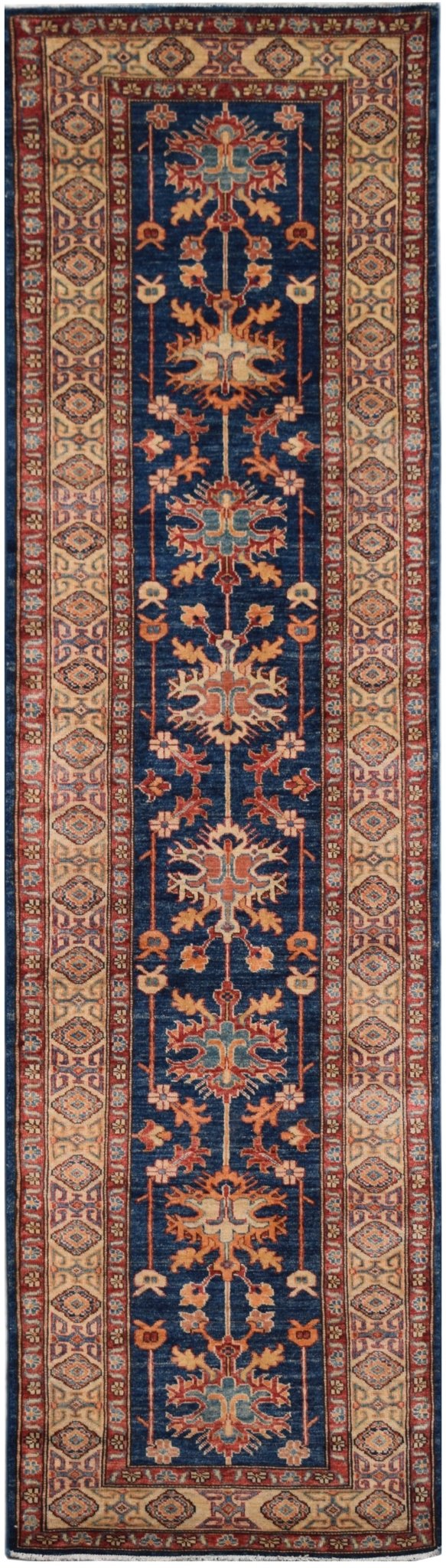 Handmade Traditional Super Kazakh Hallway Runner | 297 x 80 cm | 9'9" x 2'8" - Najaf Rugs & Textile
