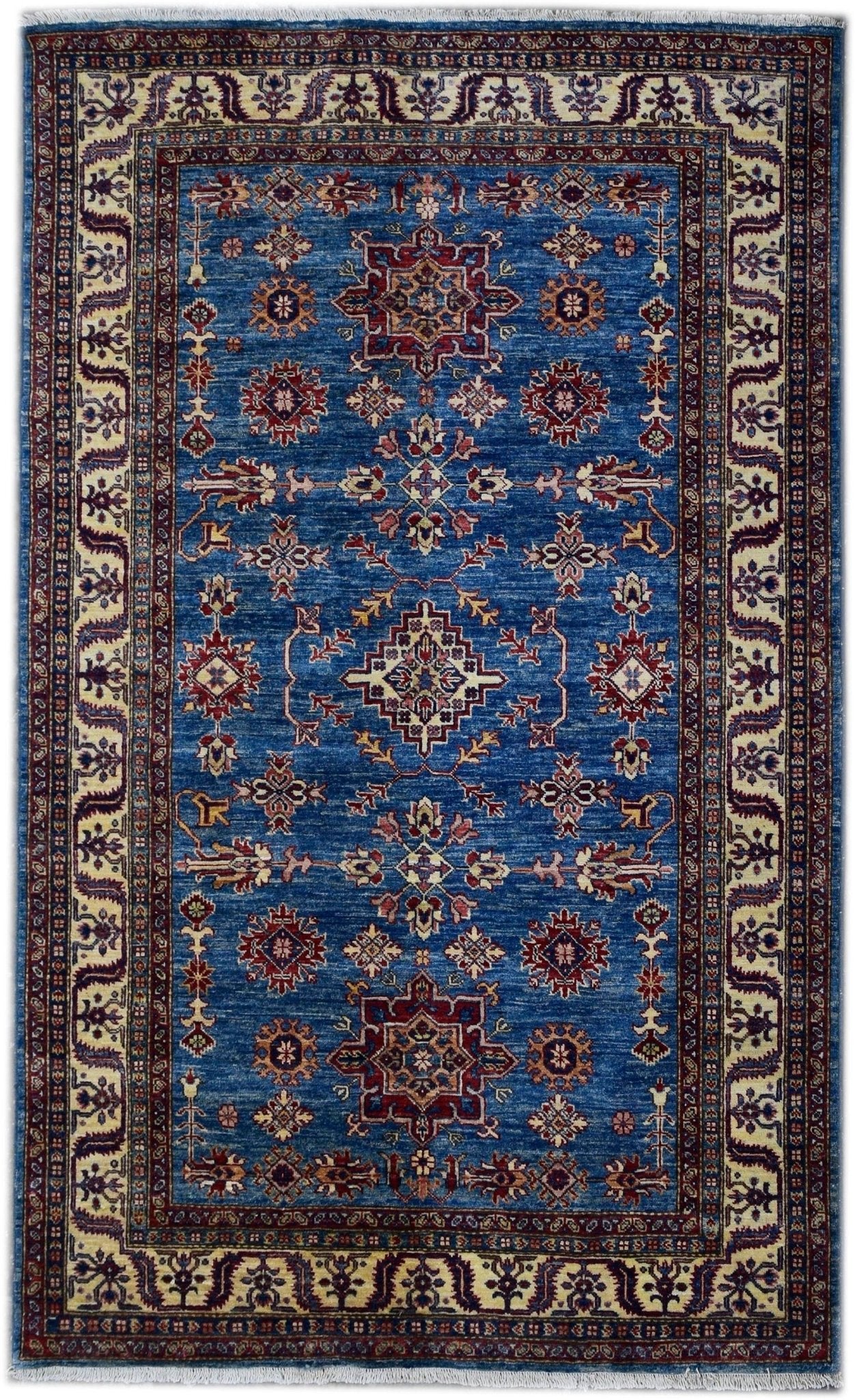 Handmade Traditional Super Kazakh Rug | 201 x 150 cm | 6'5" x 4'9" - Najaf Rugs & Textile