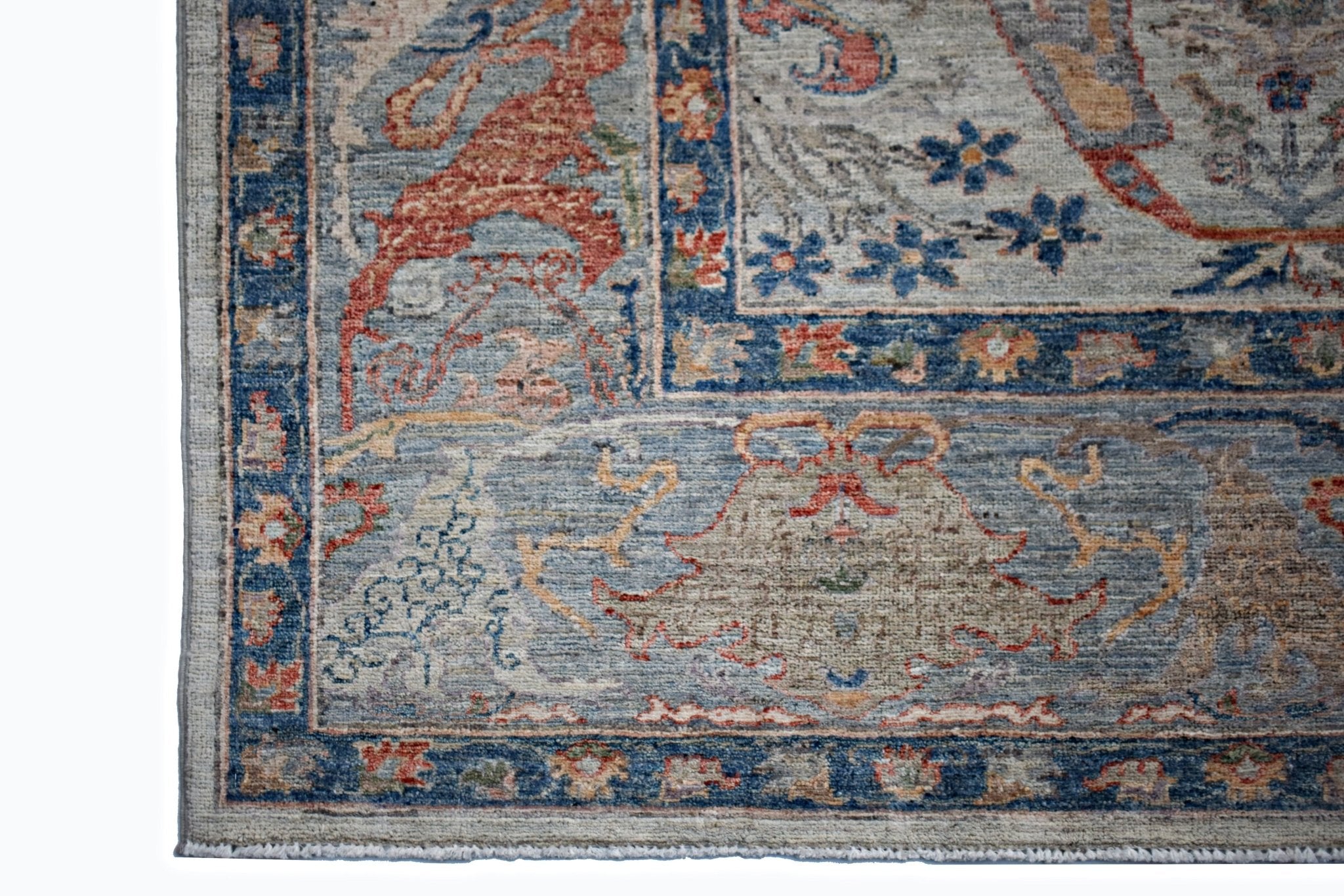 Handmade Transitional Afghan Chobi Rug | 301 x 248 cm | 9'10" x 8'1" - Najaf Rugs & Textile