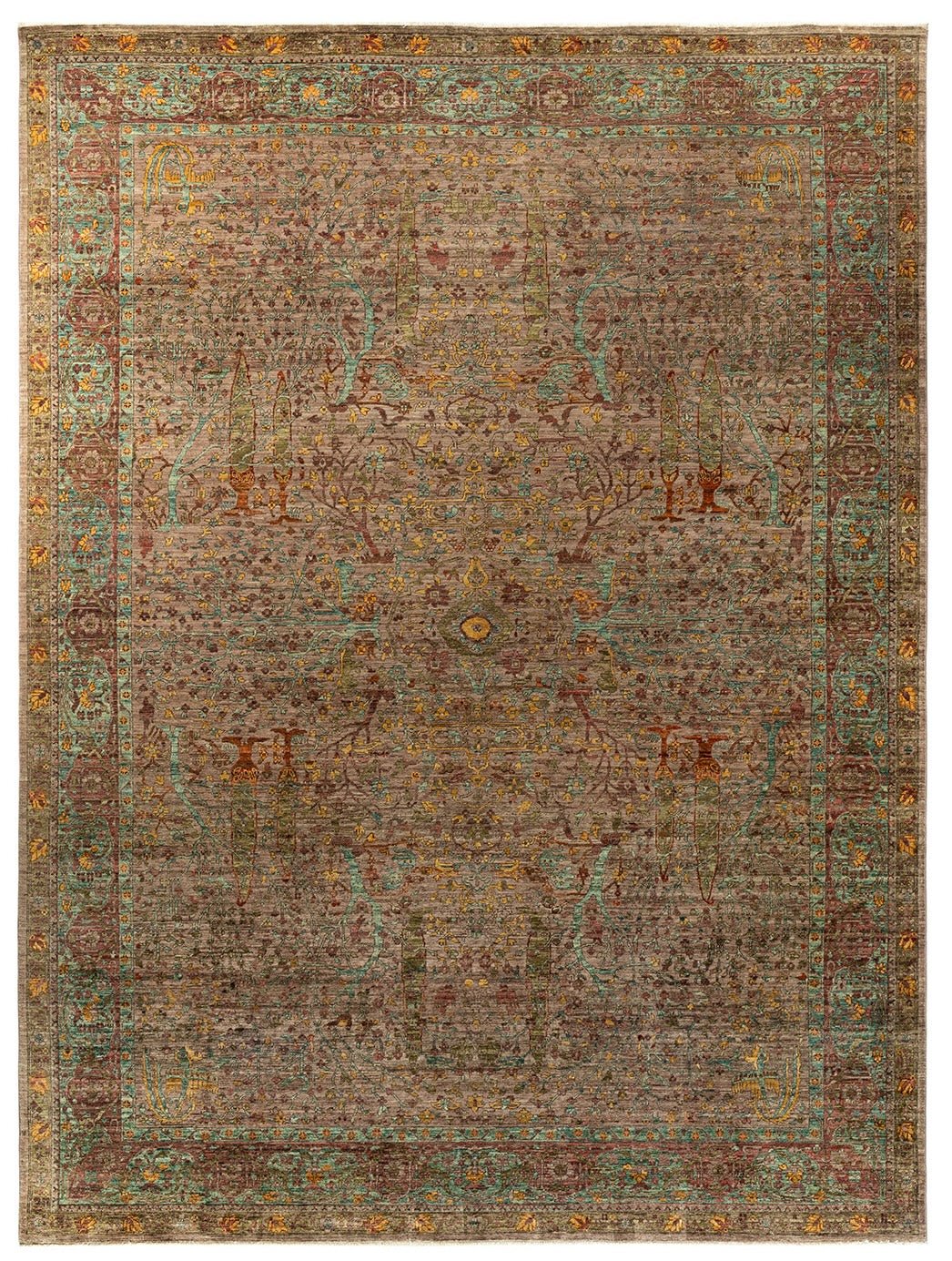 Handmade Transitional Afghan Chobi Rug | 423 x 310 cm | 13'8" x 10'1" - Najaf Rugs & Textile