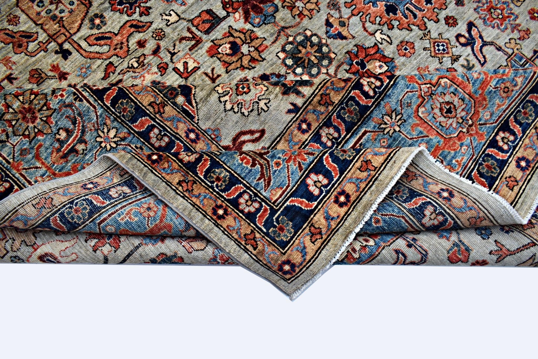 Handmade Transitional Afghan Chobi Rug | 425 x 299 cm | 13'11" x 9'10" - Najaf Rugs & Textile