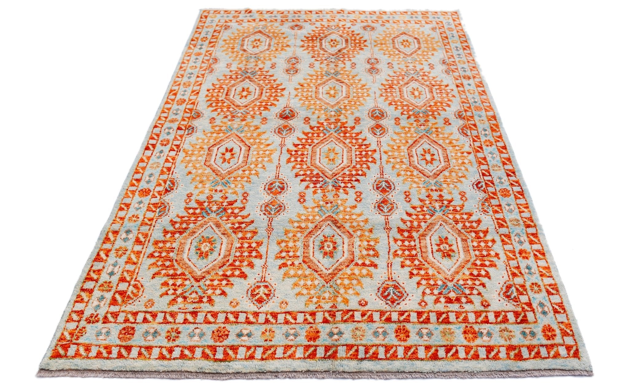 Handmade Transitional Afghan Rug | 242 x 168 cm | 7'11" x 5'6" - Najaf Rugs & Textile