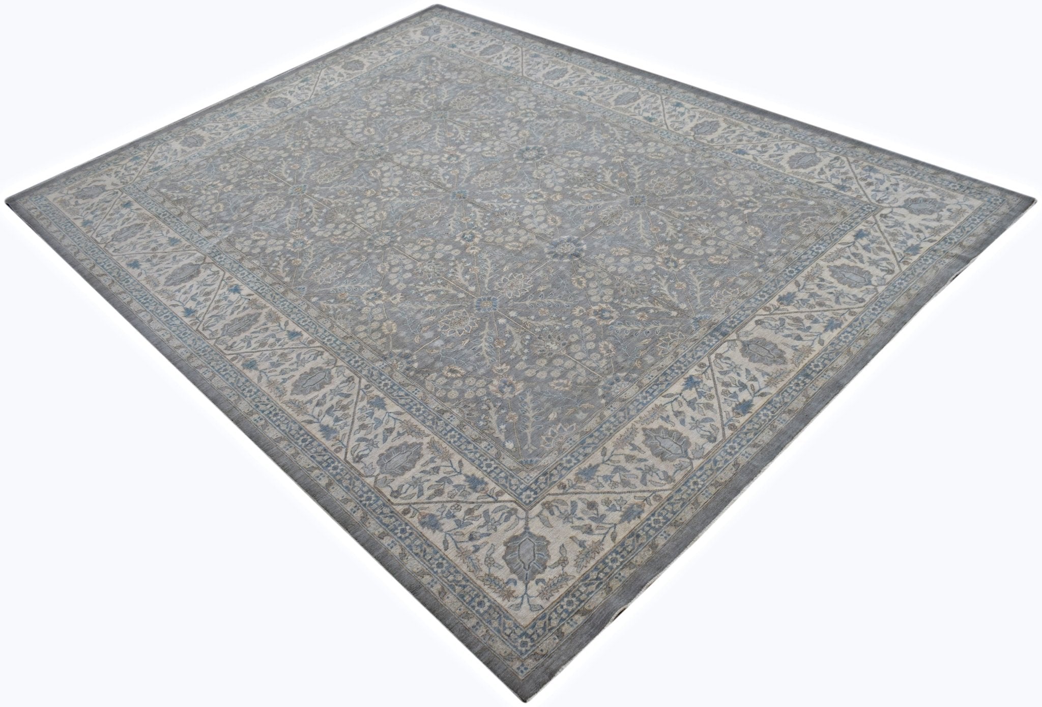 Handmade Transitional Chobi Rug | 373 x 273 cm | 12'3" x 9' - Najaf Rugs & Textile