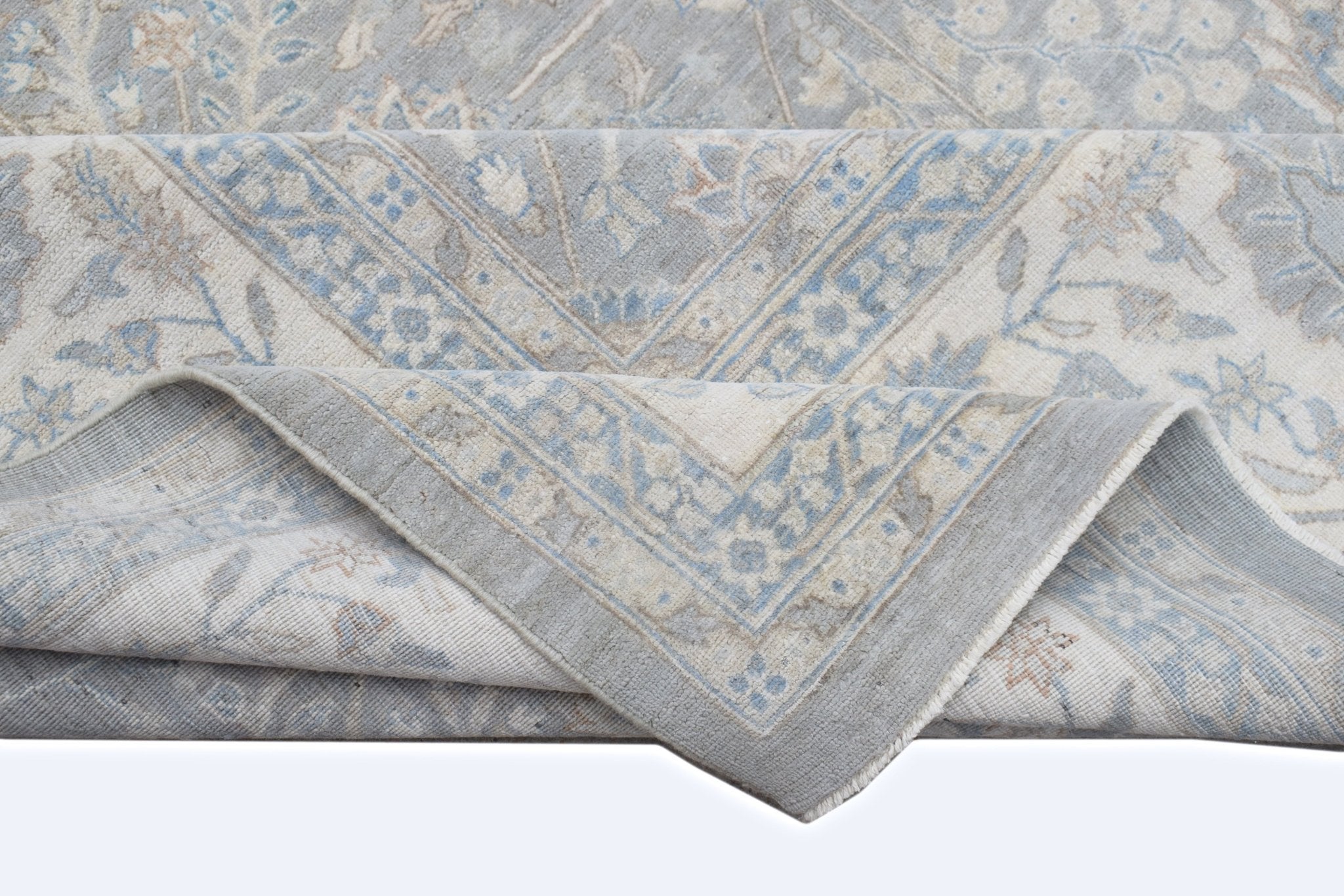 Handmade Transitional Chobi Rug | 373 x 273 cm | 12'3" x 9' - Najaf Rugs & Textile