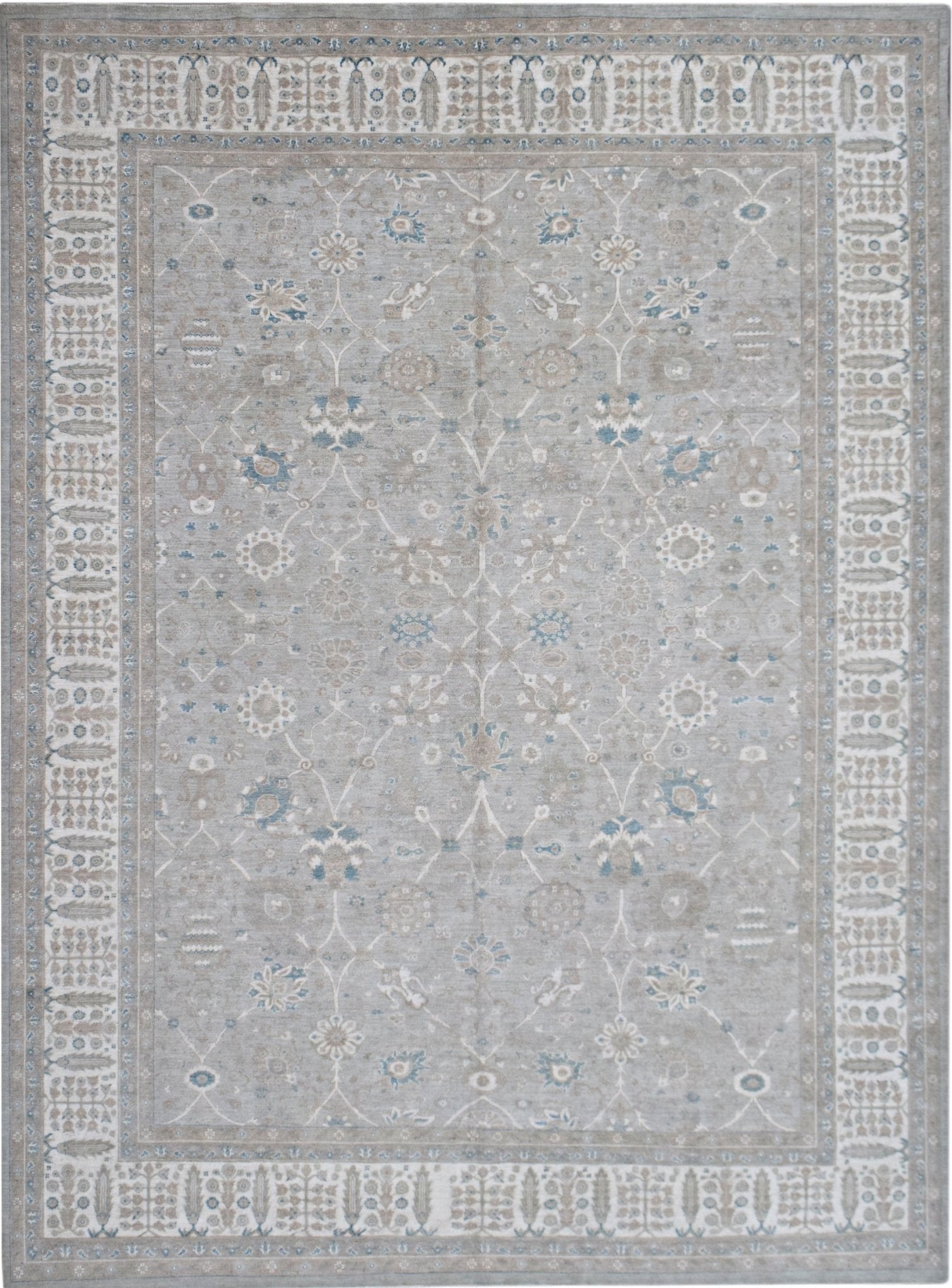 Handmade Transitional Chobi Rug | 408 x 298 cm | 13'5" x 9'9" - Najaf Rugs & Textile