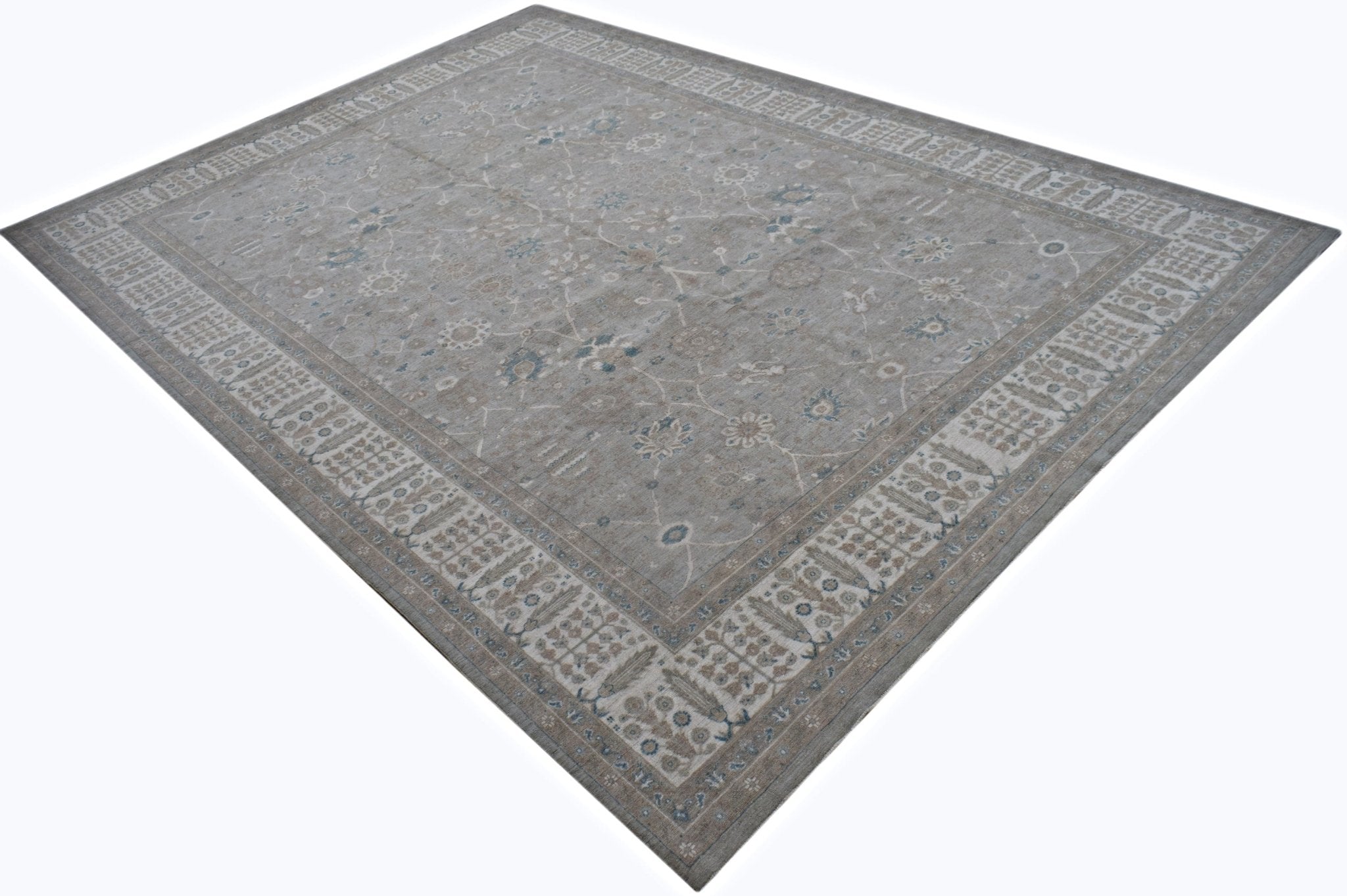 Handmade Transitional Chobi Rug | 408 x 298 cm | 13'5" x 9'9" - Najaf Rugs & Textile