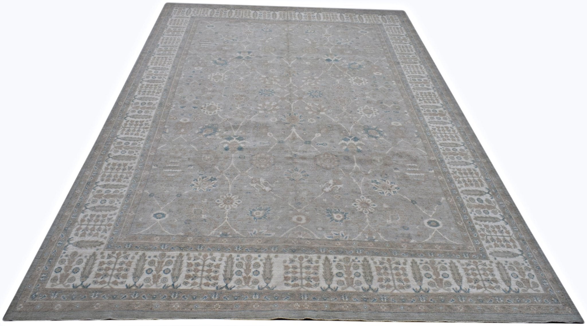 Handmade Transitional Chobi Rug | 408 x 298 cm | 13'5" x 9'9" - Najaf Rugs & Textile
