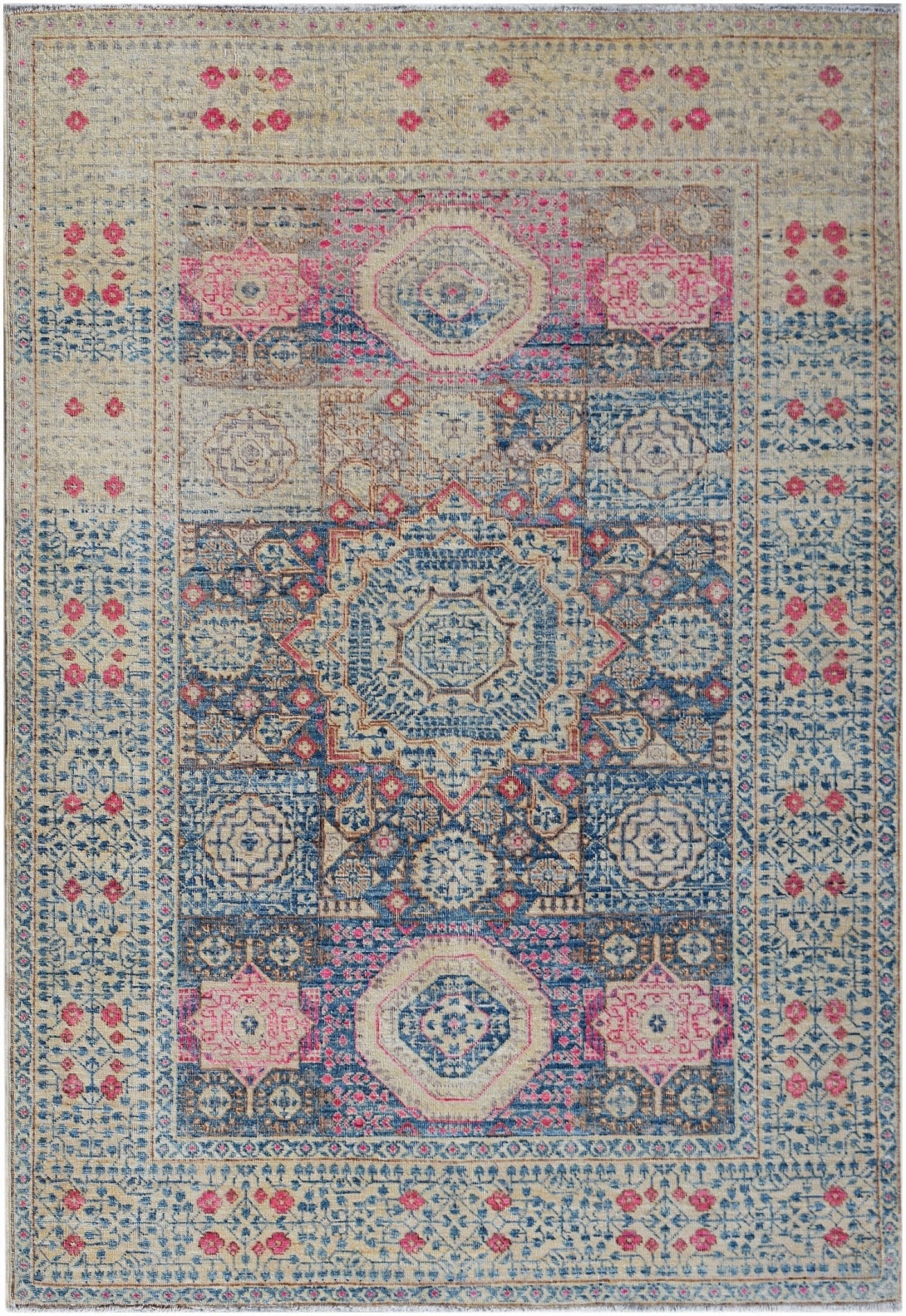 Handmade Transitional Mamluk Chobi Rug | 176 x 118 cm | 5'9" x 3'11" - Najaf Rugs & Textile