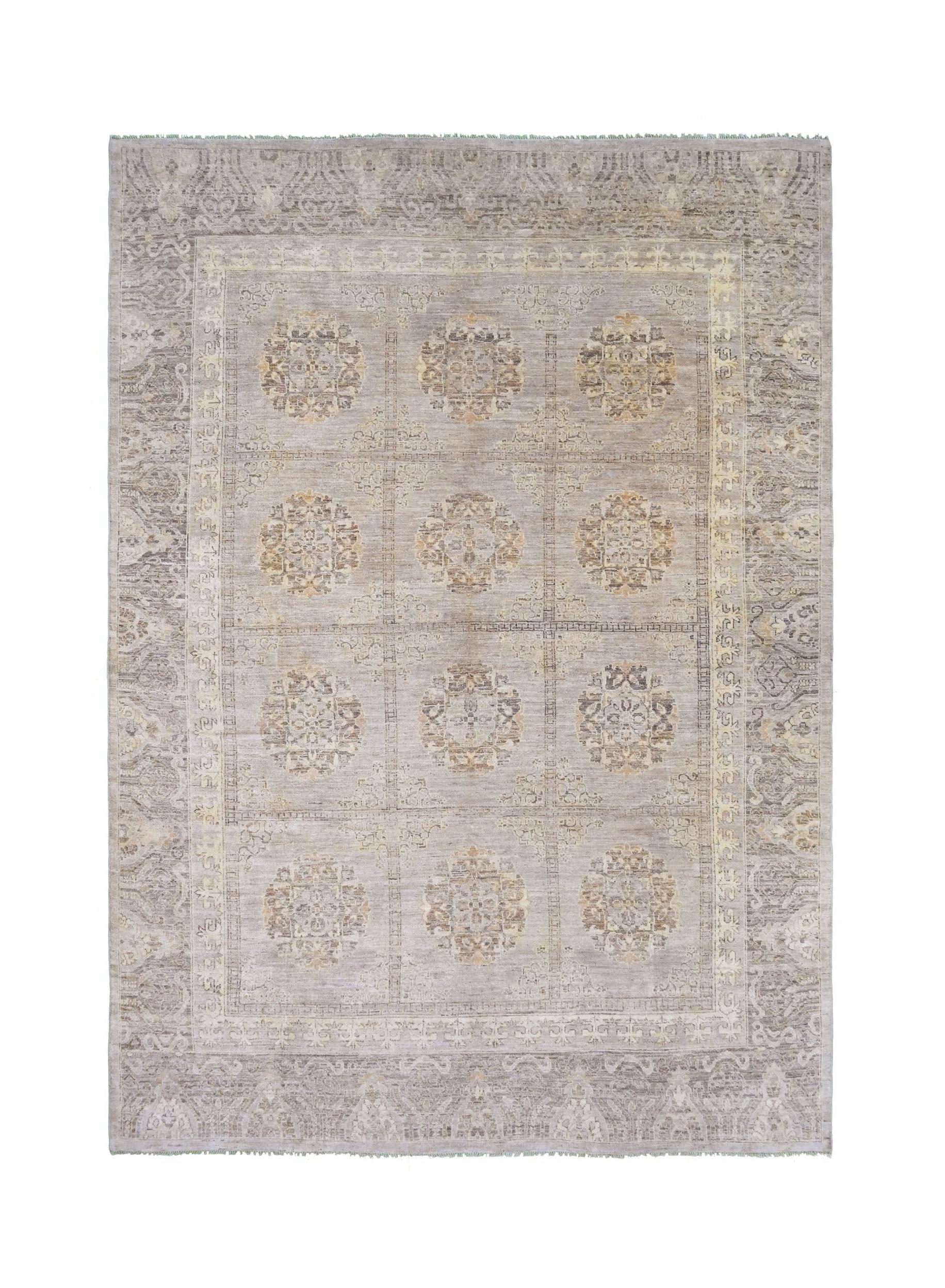 Handmade Transitional Oushak Rug | 370 x 269 cm | 12'1" x 8'8" - Najaf Rugs & Textile