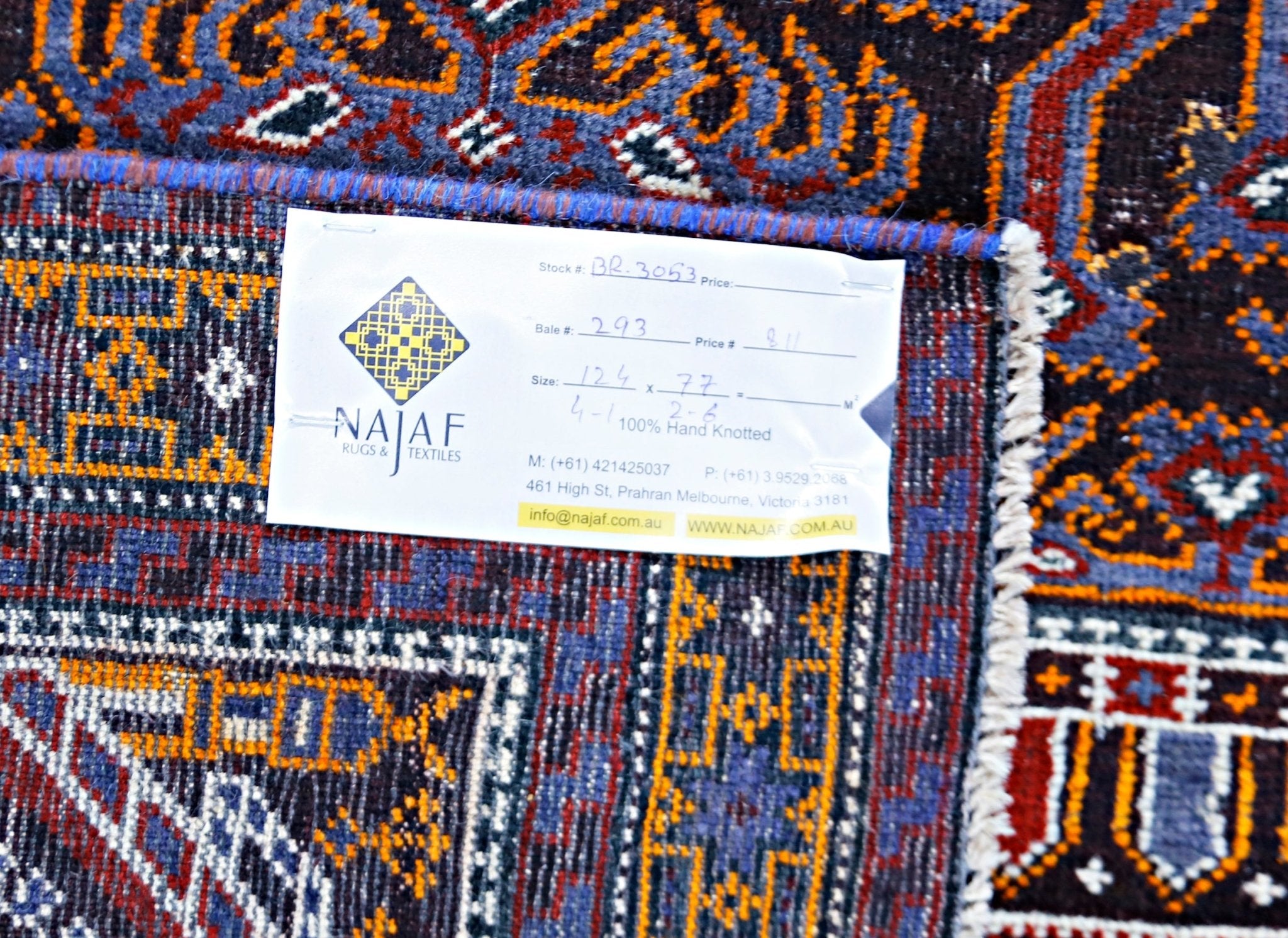 Handmade Tribal Afghan Balouch Prayer Rug | 124 x 77 cm | 4'1" x 2'6" - Najaf Rugs & Textile