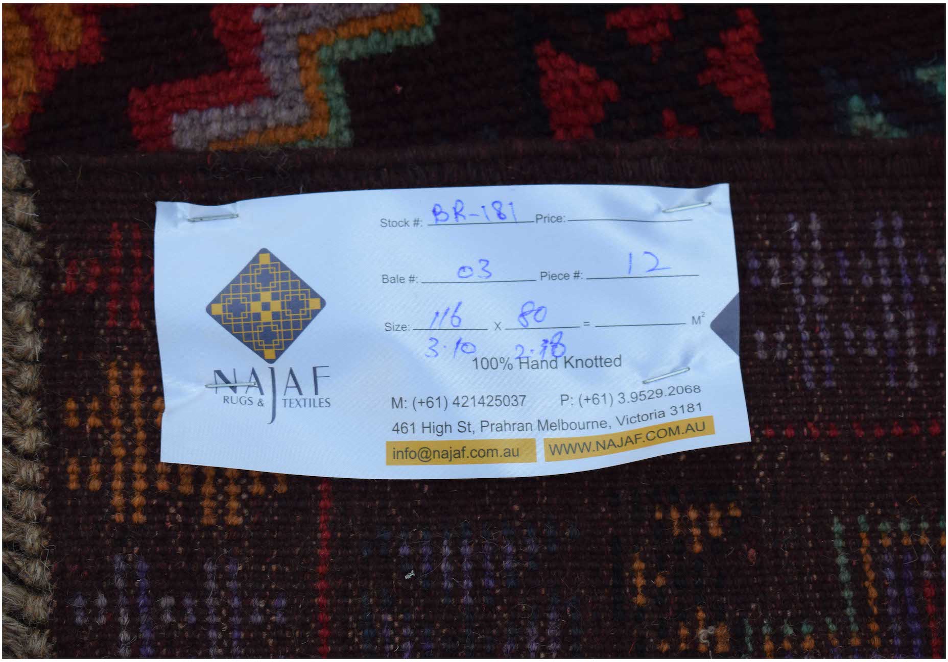 Handmade Tribal Afghan Balouch Rug | 116 x 80 cm | 3'10" x 2'8" - Najaf Rugs & Textile