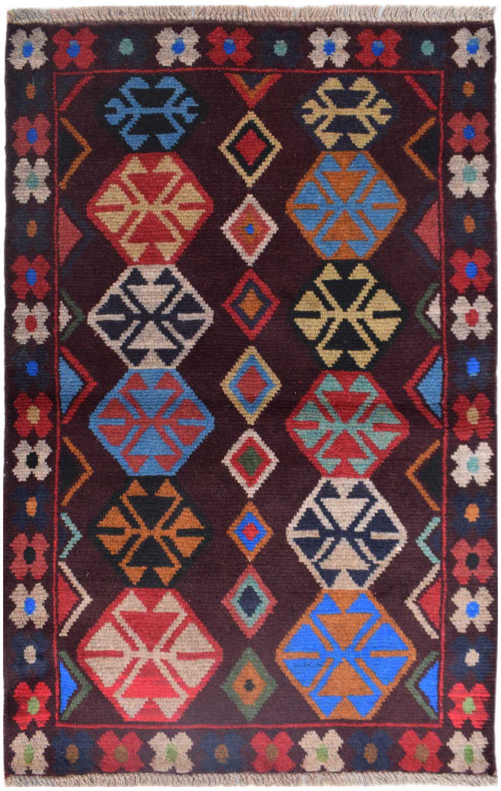Handmade Tribal Afghan Balouch Rug | 121 x 82 cm | 4' x 2'9" - Najaf Rugs & Textile