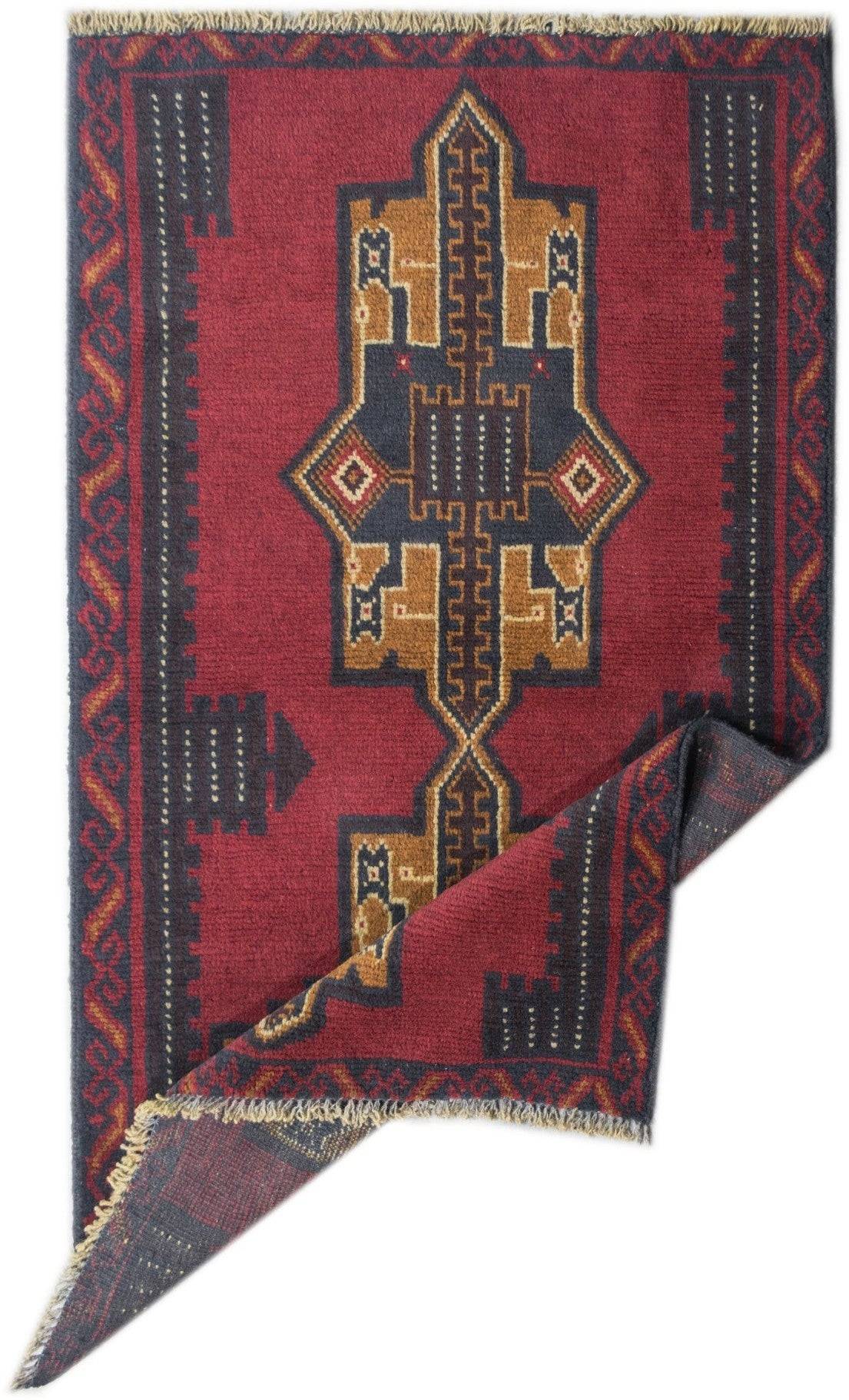 Handmade Tribal Afghan Balouch Rug | 129 x 85 cm | 4'2" x 2'7" - Najaf Rugs & Textile