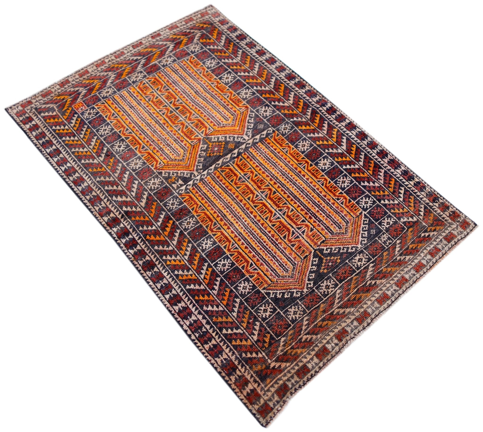 Handmade Tribal Afghan Balouch Rug | 130 x 84 cm | 4'3" x 2'9" - Najaf Rugs & Textile