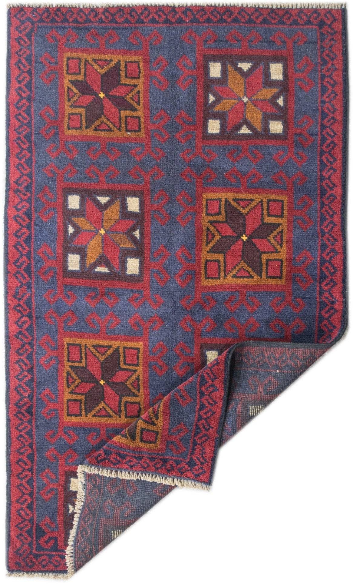Handmade Tribal Afghan Balouch Rug | 137 x 81 cm | 4'4" x 2'6" - Najaf Rugs & Textile