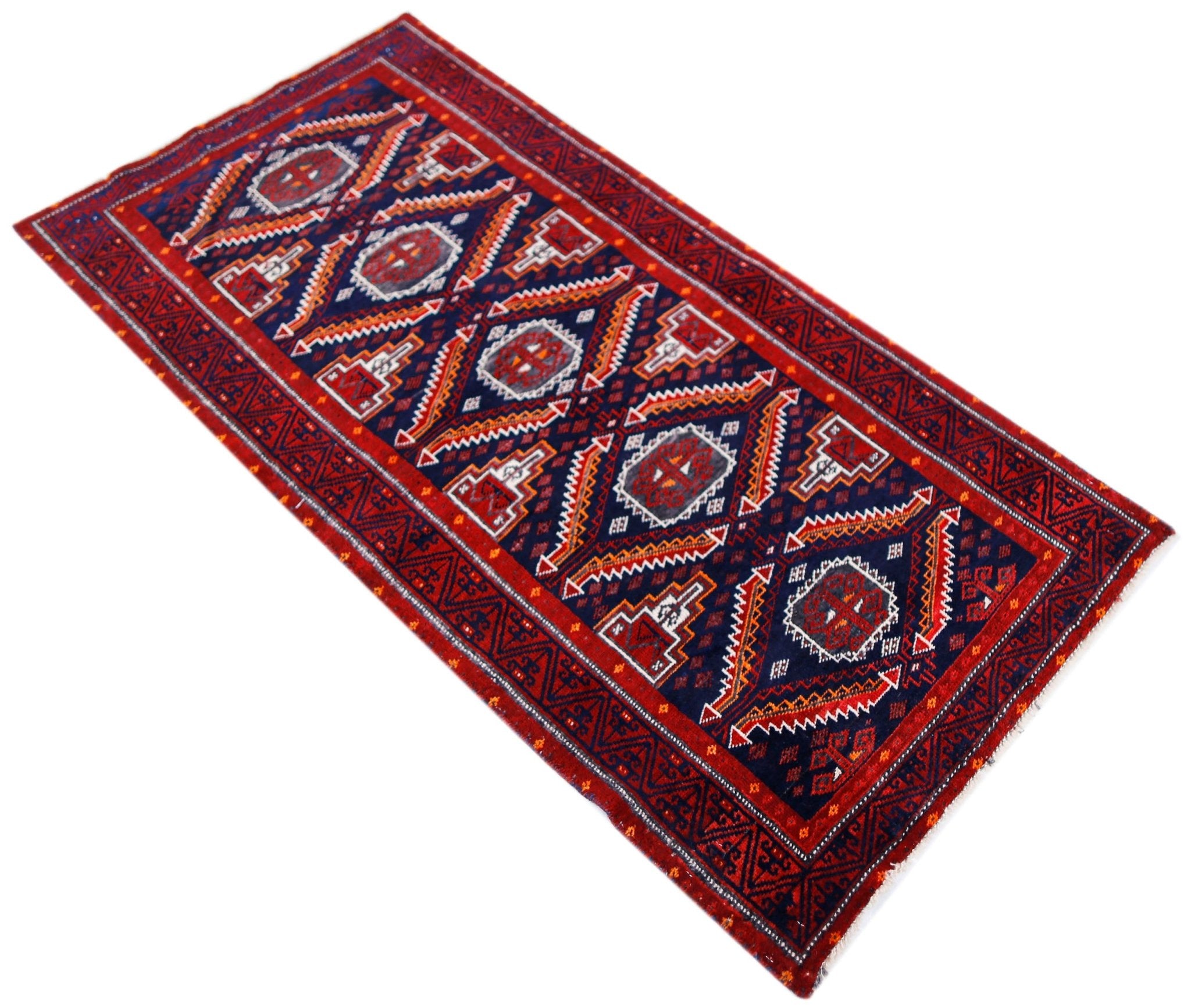 Handmade Tribal Afghan Balouch Rug | 163 x 79 cm | 5'4" x 2'7" - Najaf Rugs & Textile