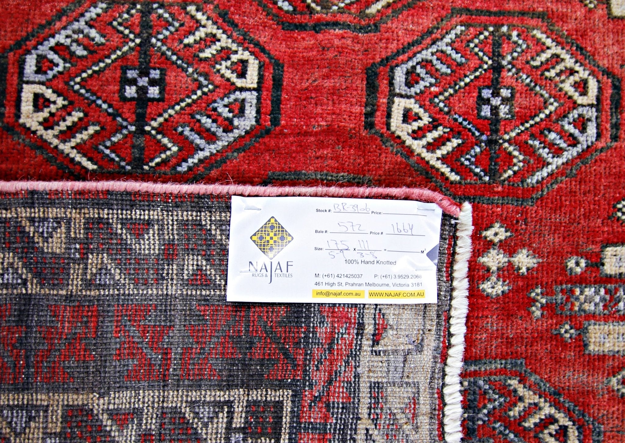 Handmade Tribal Afghan Balouch Rug | 175 x 111 cm | 5'9" x 3'8" - Najaf Rugs & Textile