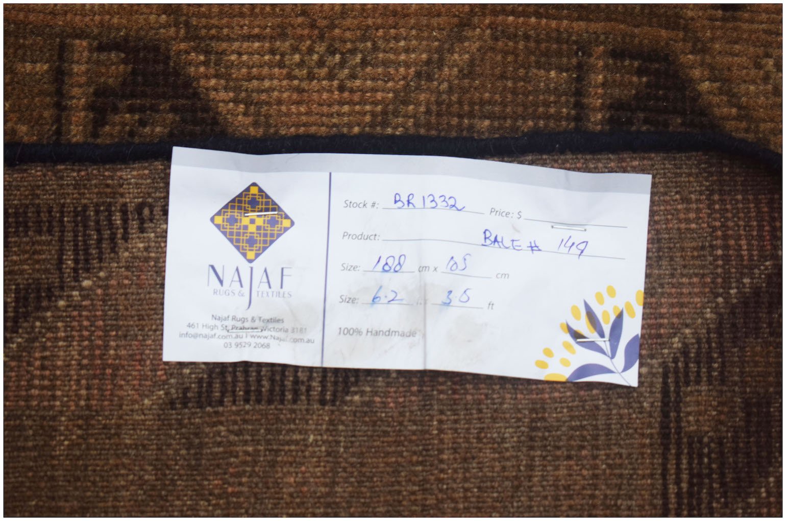 Handmade Tribal Afghan Balouch Rug | 188 x 105 cm | 6'2" x 3'5" - Najaf Rugs & Textile