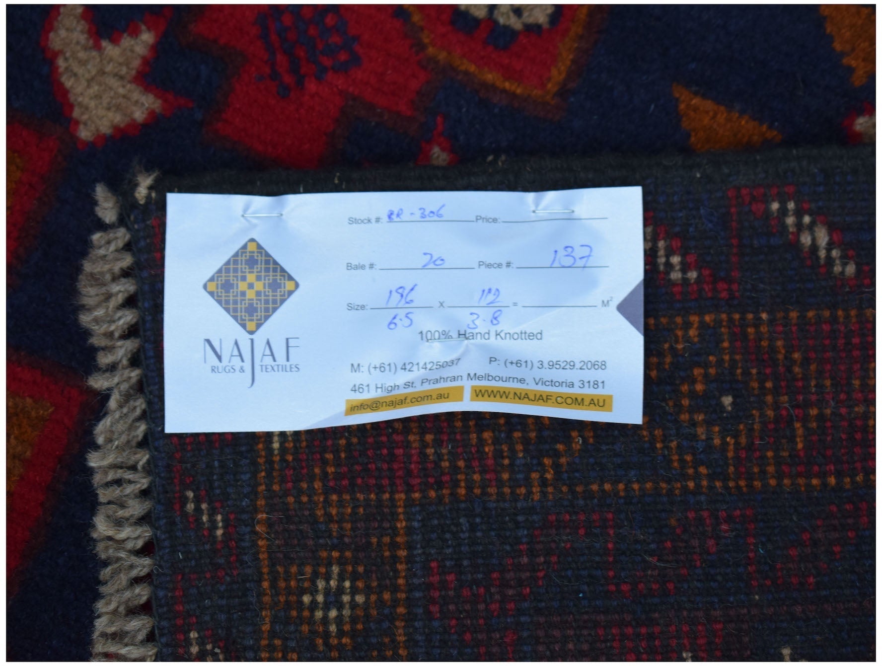 Handmade Tribal Afghan Balouch Rug | 196 x 112 cm | 6'5" x 3'8" - Najaf Rugs & Textile