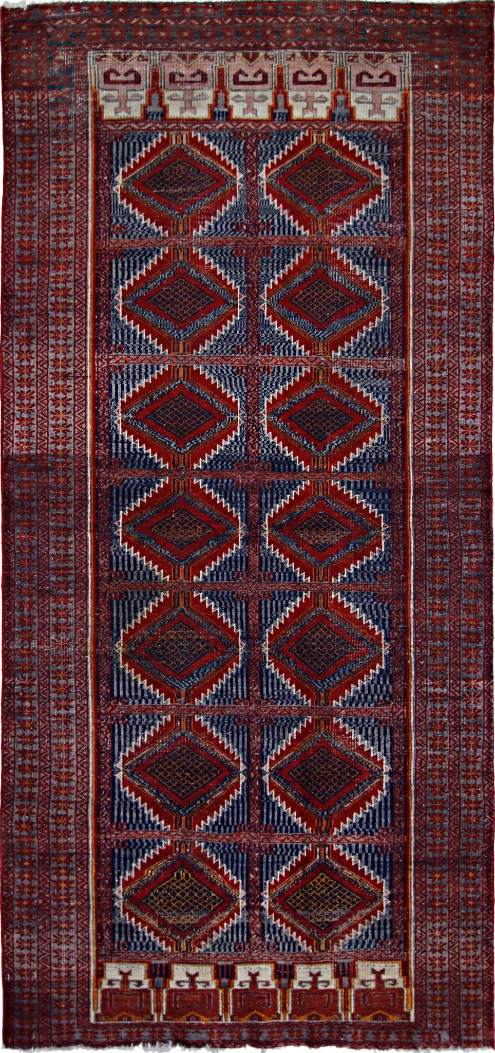 Handmade Tribal Afghan Balouch Rug | 202 x 92 cm | 6'8" x 3' - Najaf Rugs & Textile