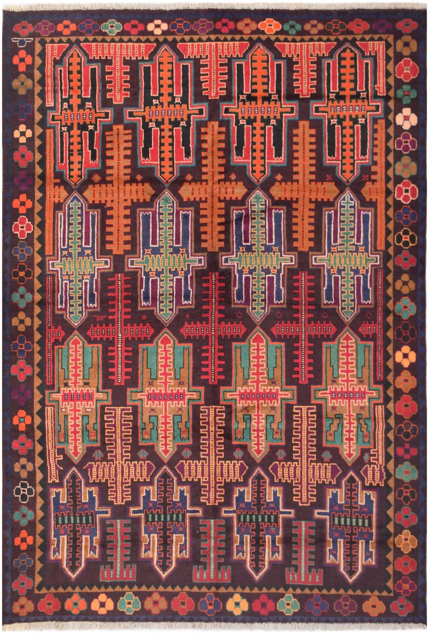 Handmade Tribal Afghan Balouch Rug | 293 x 217 cm | 9'8" x 7'2" - Najaf Rugs & Textile