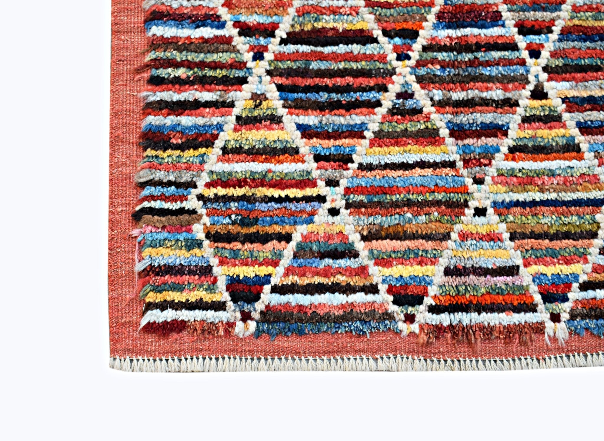 Handmade Tribal Afghan Berber Hallway Runner | 300 x 89 cm | 9'10" x 2'11" - Najaf Rugs & Textile