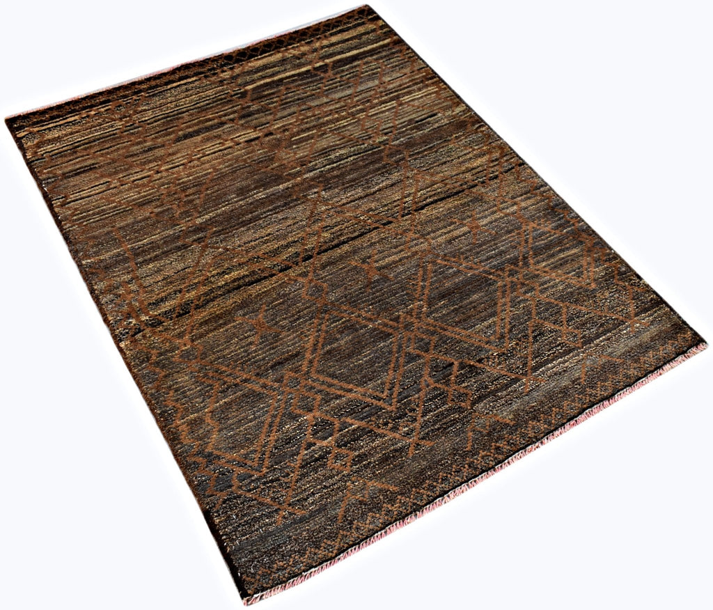 Handmade Tribal Afghan Berber Rug | 130 x 98 cm | 4'3" x 3'3" - Najaf Rugs & Textile