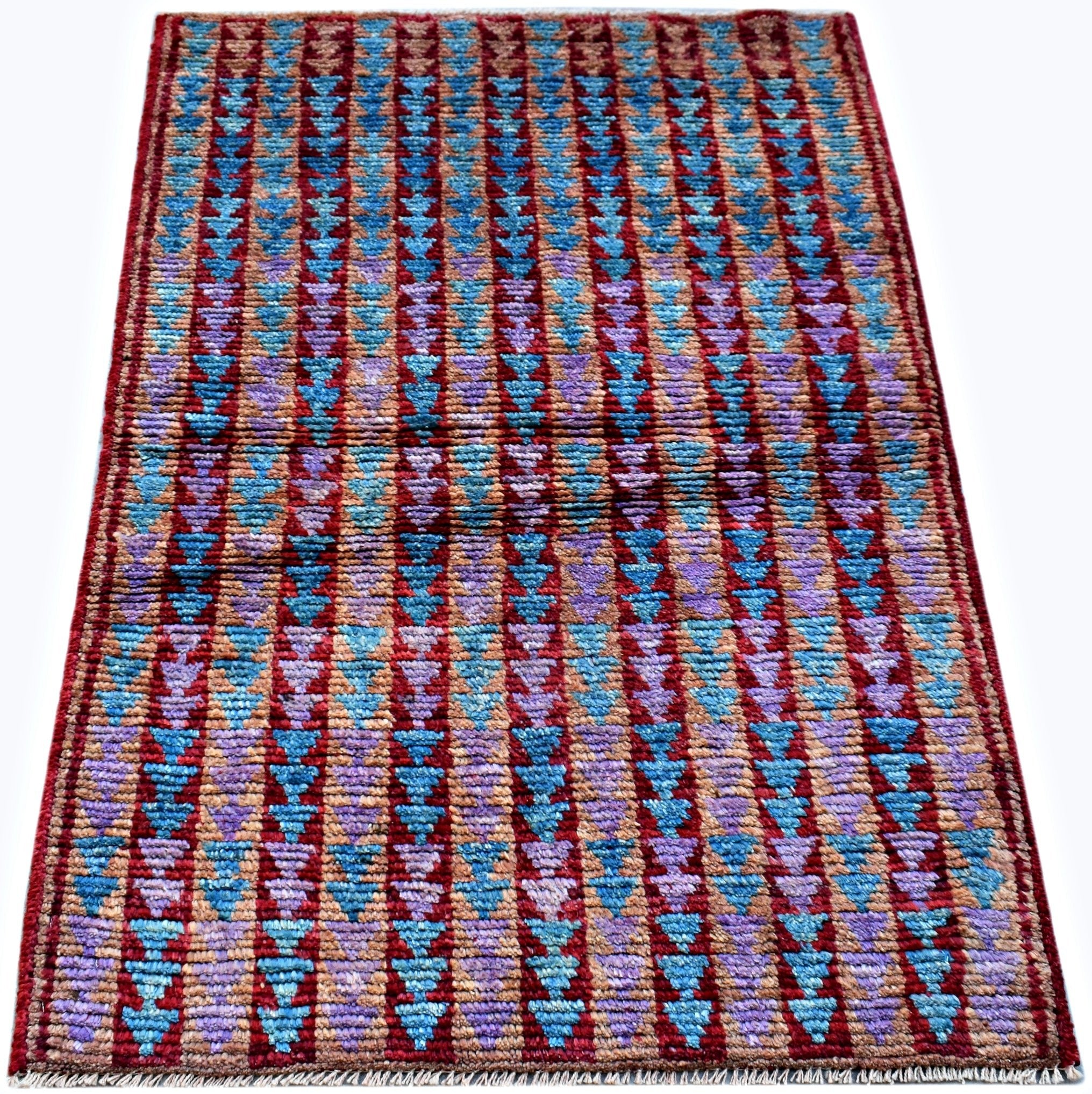 Handmade Tribal Afghan Berber Rug | 134 x 89 cm | 4'5" x 2'11" - Najaf Rugs & Textile