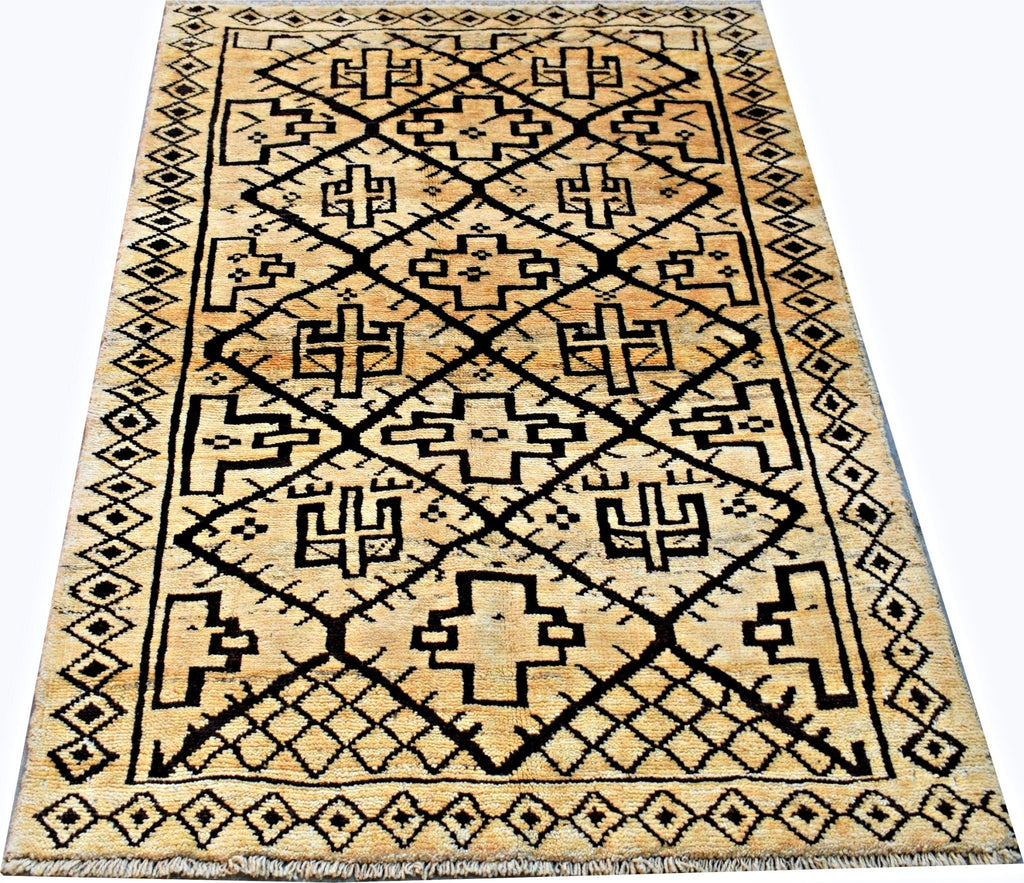 Handmade Tribal Afghan Berber Rug | 136 x 97 cm | 4'6" x 3'2" - Najaf Rugs & Textile