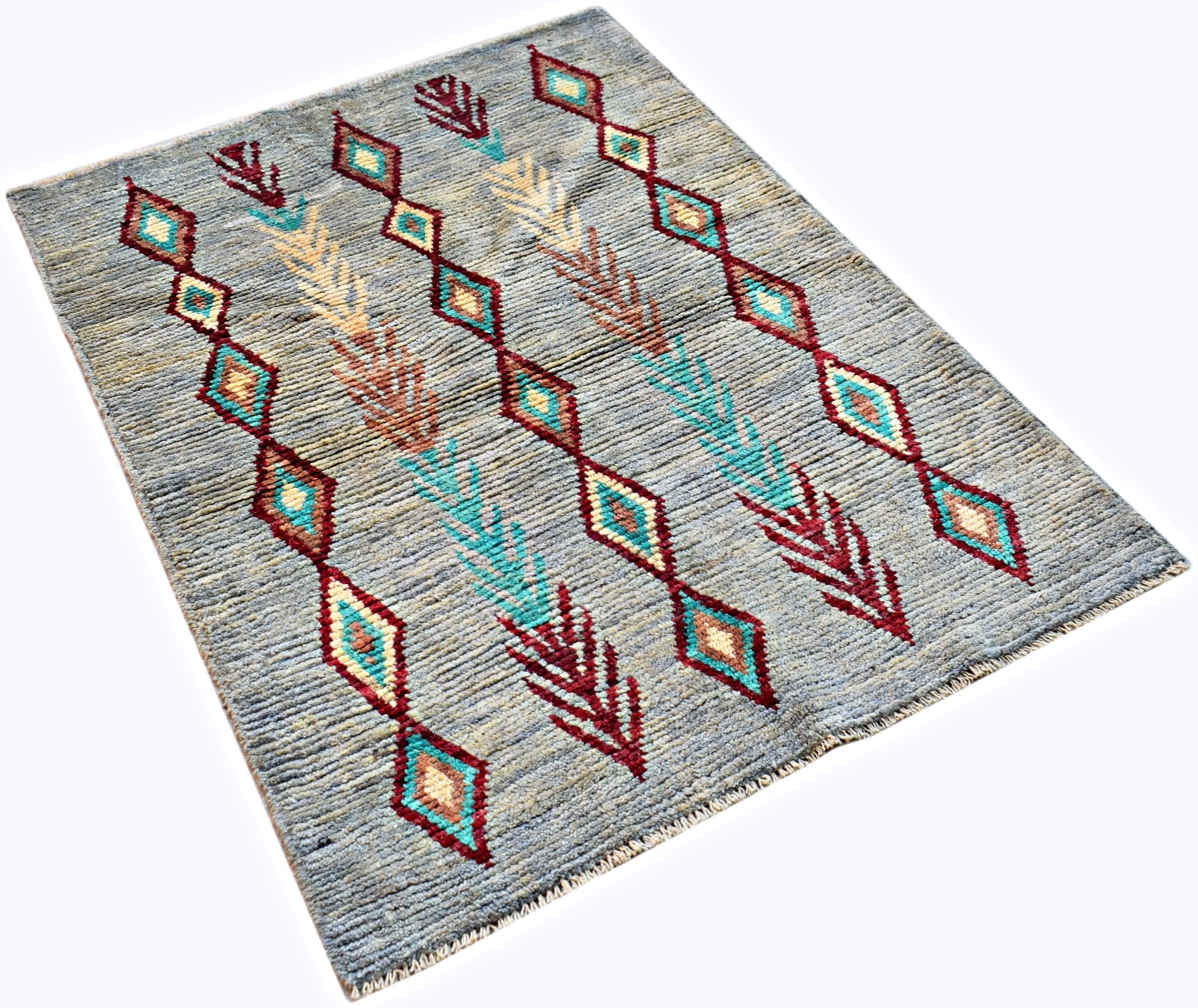 Handmade Tribal Afghan Berber Rug | 138 x 102 cm | 4'6" x 3'4" - Najaf Rugs & Textile