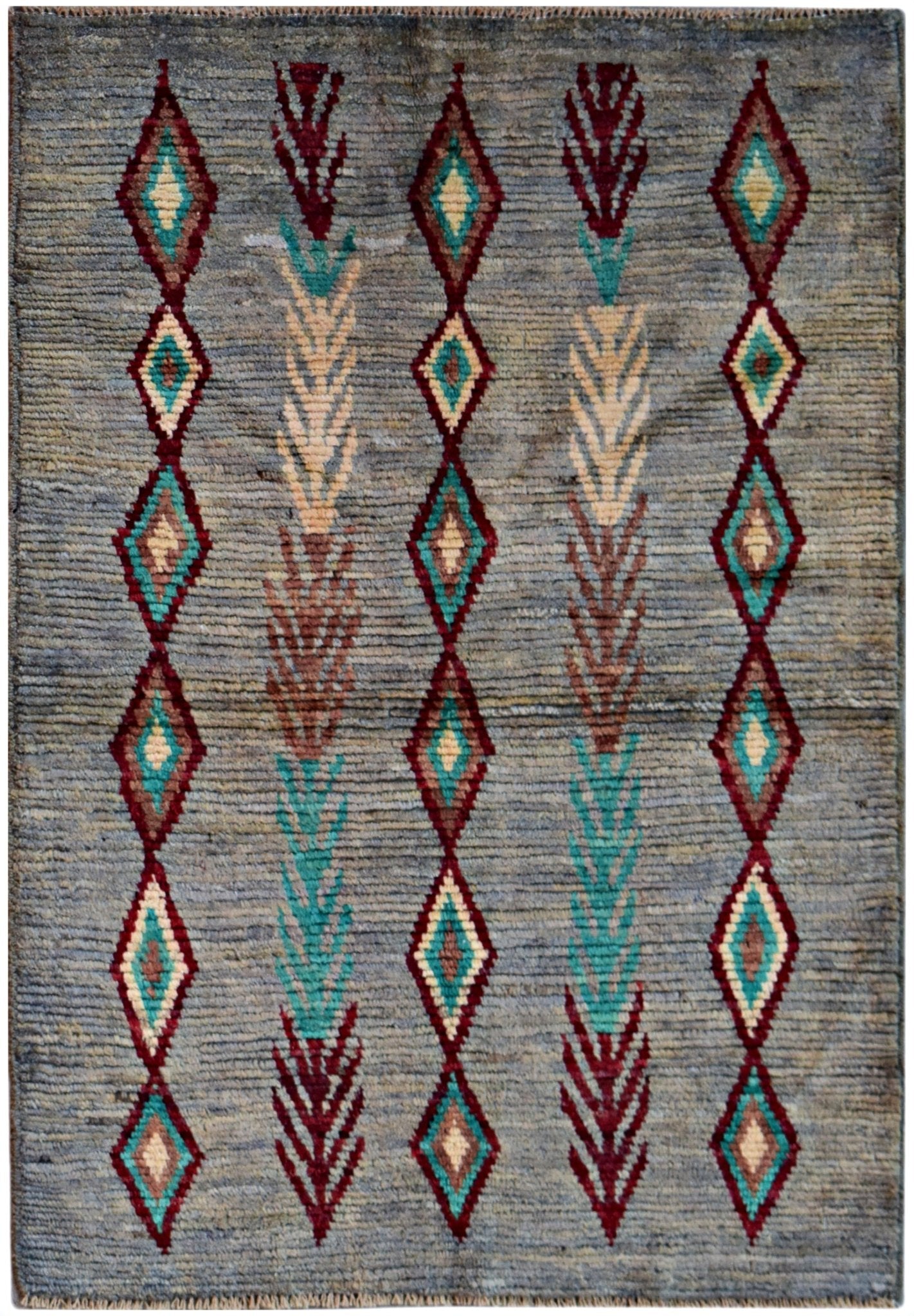 Handmade Tribal Afghan Berber Rug | 138 x 102 cm | 4'6" x 3'4" - Najaf Rugs & Textile