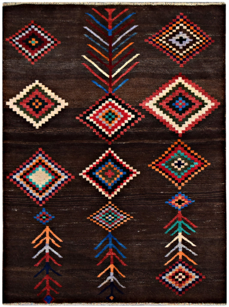 Handmade Tribal Afghan Berber Rug | 138 x 96 cm | 4'6" x 3'2" - Najaf Rugs & Textile