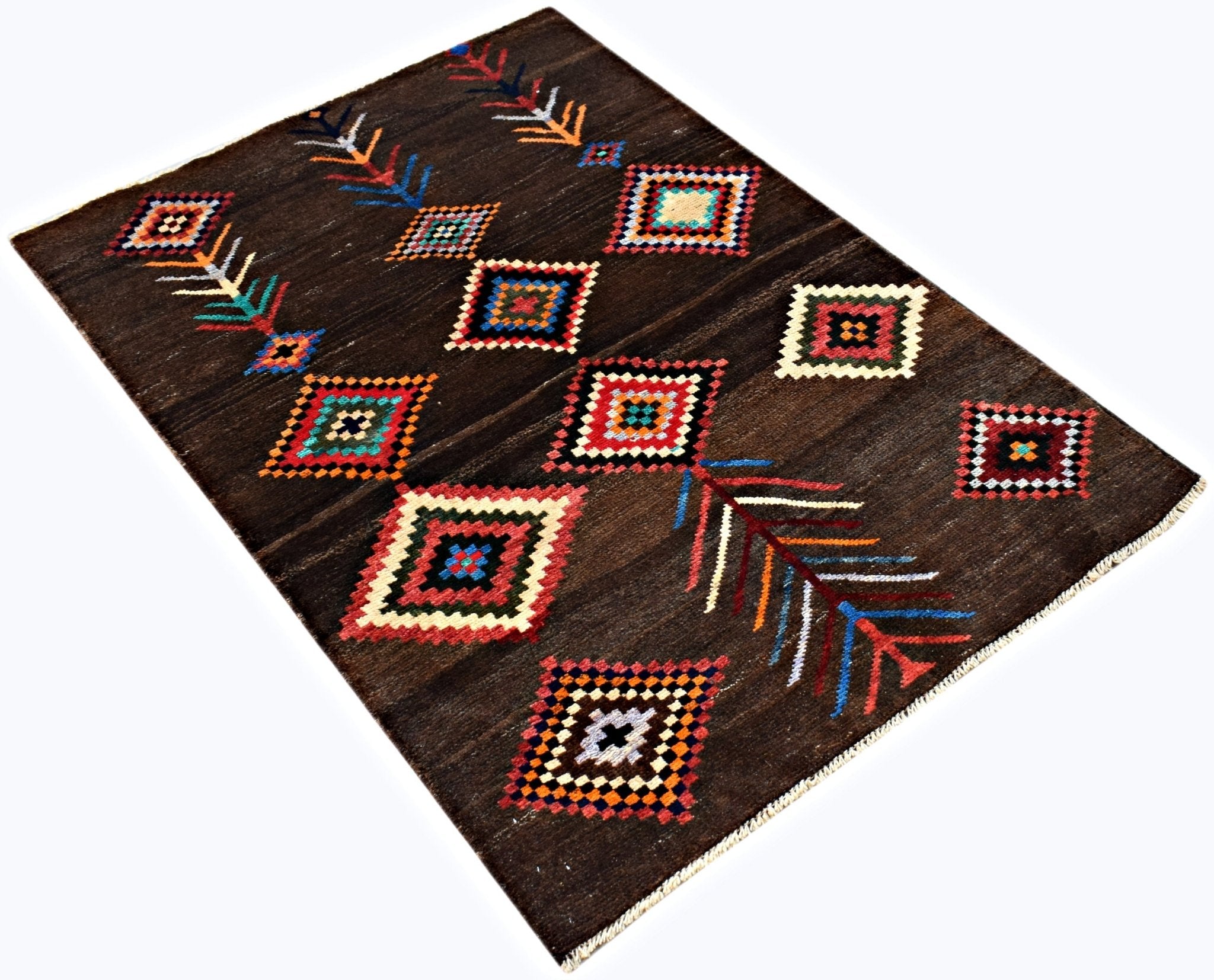 Handmade Tribal Afghan Berber Rug | 138 x 96 cm | 4'6" x 3'2" - Najaf Rugs & Textile
